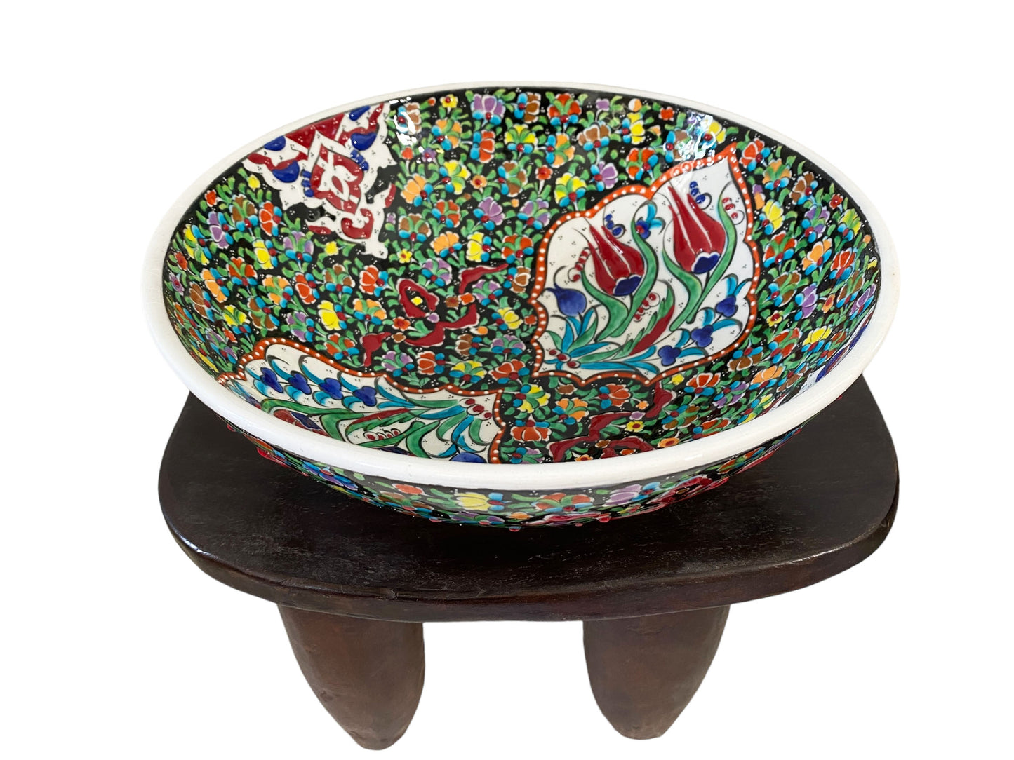 #5640 Large Handpainted Turkish Mezze Serving Bowl 12" Diameter
