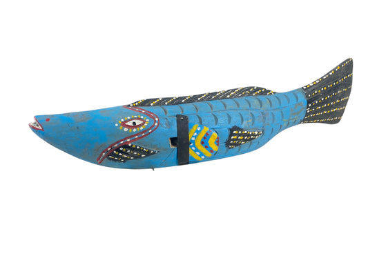 #6414 Vintage African Wooden Fish Bozo Tribe Mali 22"