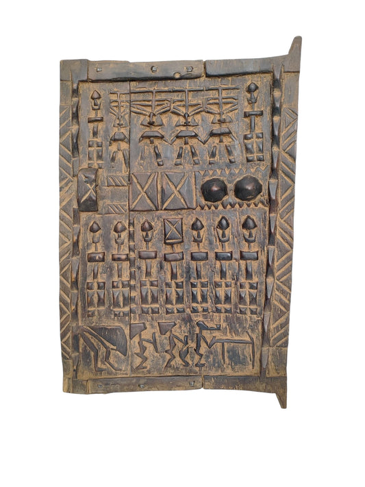 #1107 Vintage Granary Dogon  Door With turtles Mali African 25"H