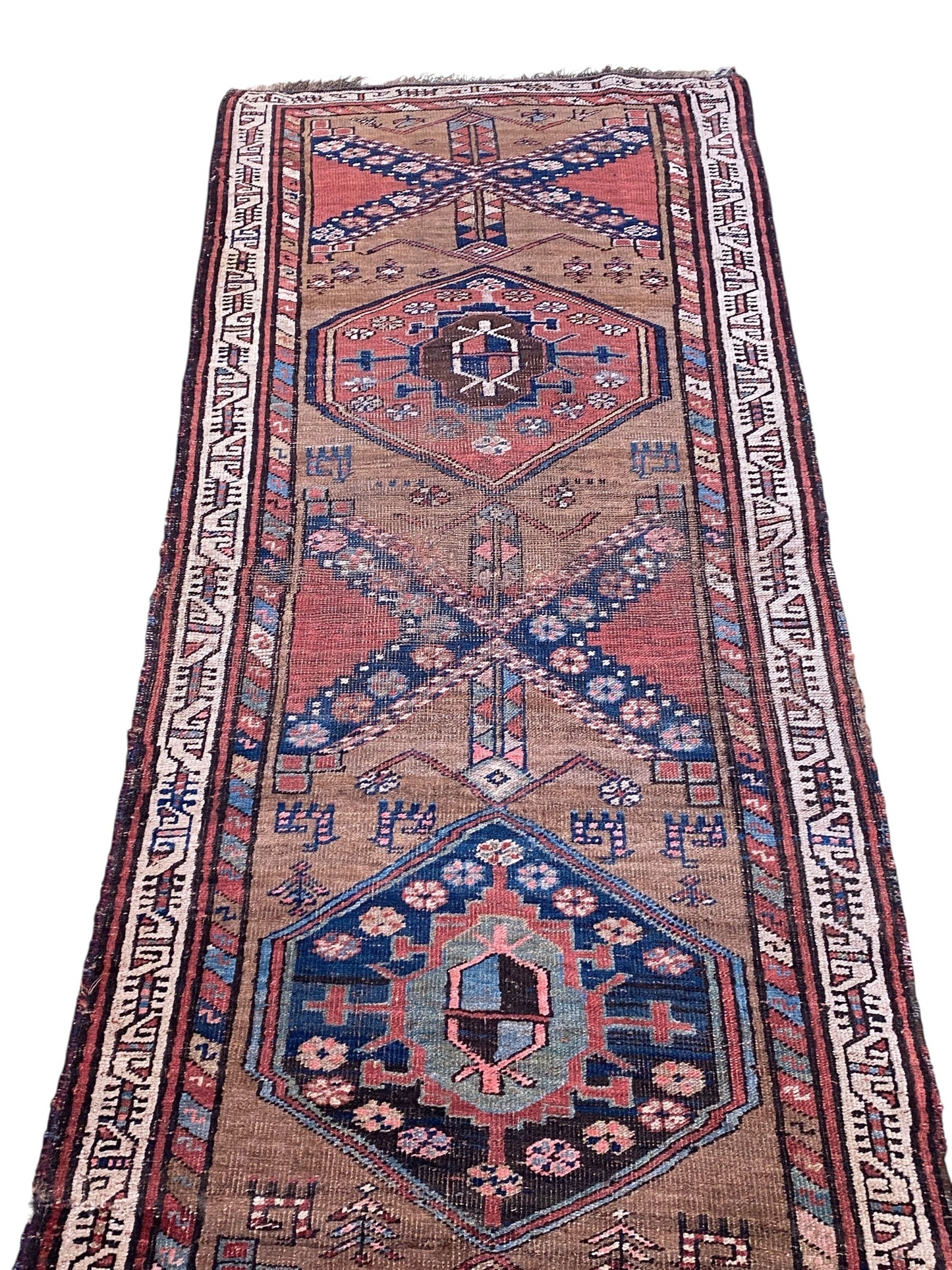 #520 Vintage Tribal  Kurdish Runner Rug | 3'x 11 ft |