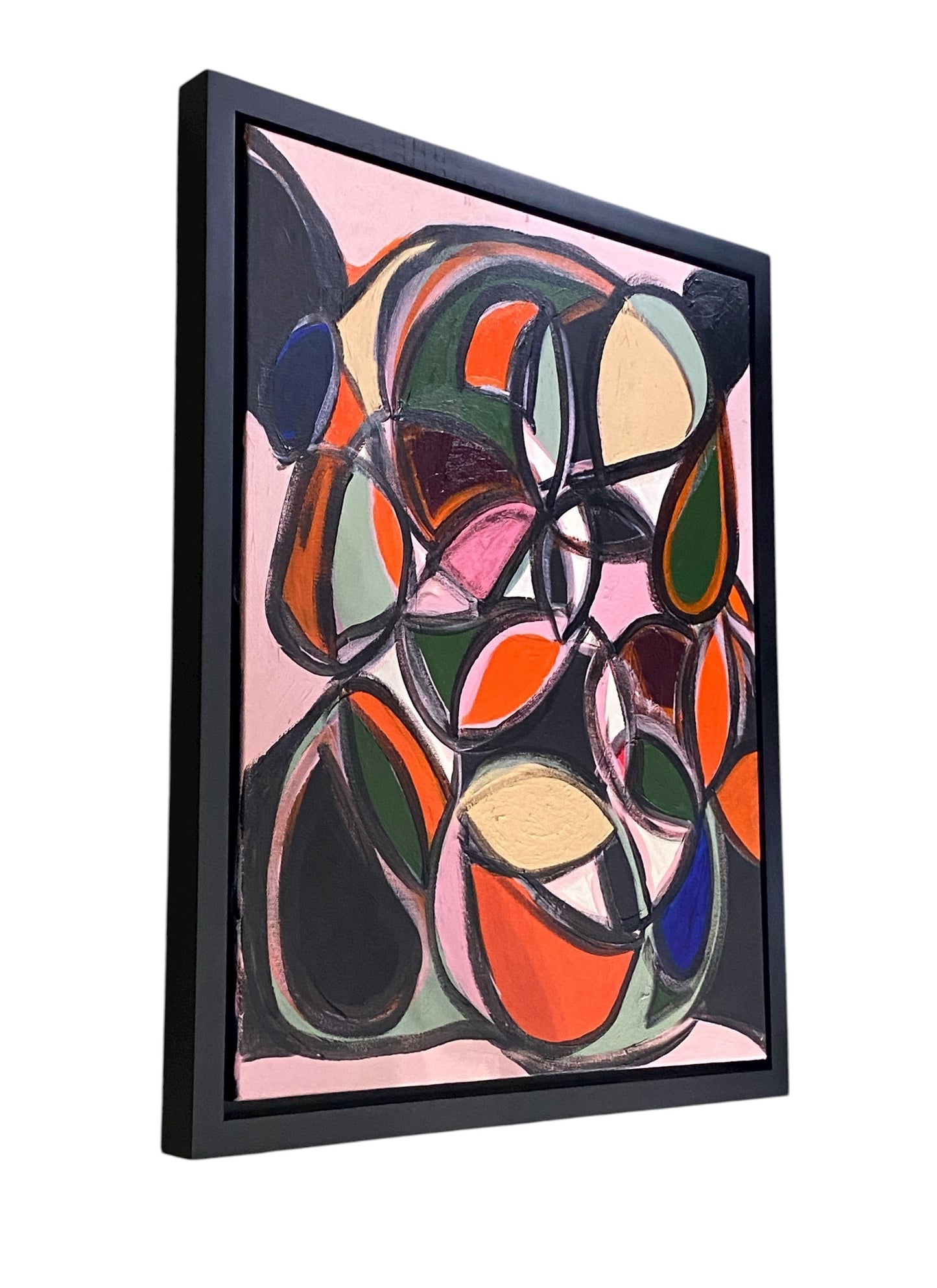 # 102 Acrylic on Canvas Abstract Signed YJR 22" H "Les Oiseaux du Paradis "