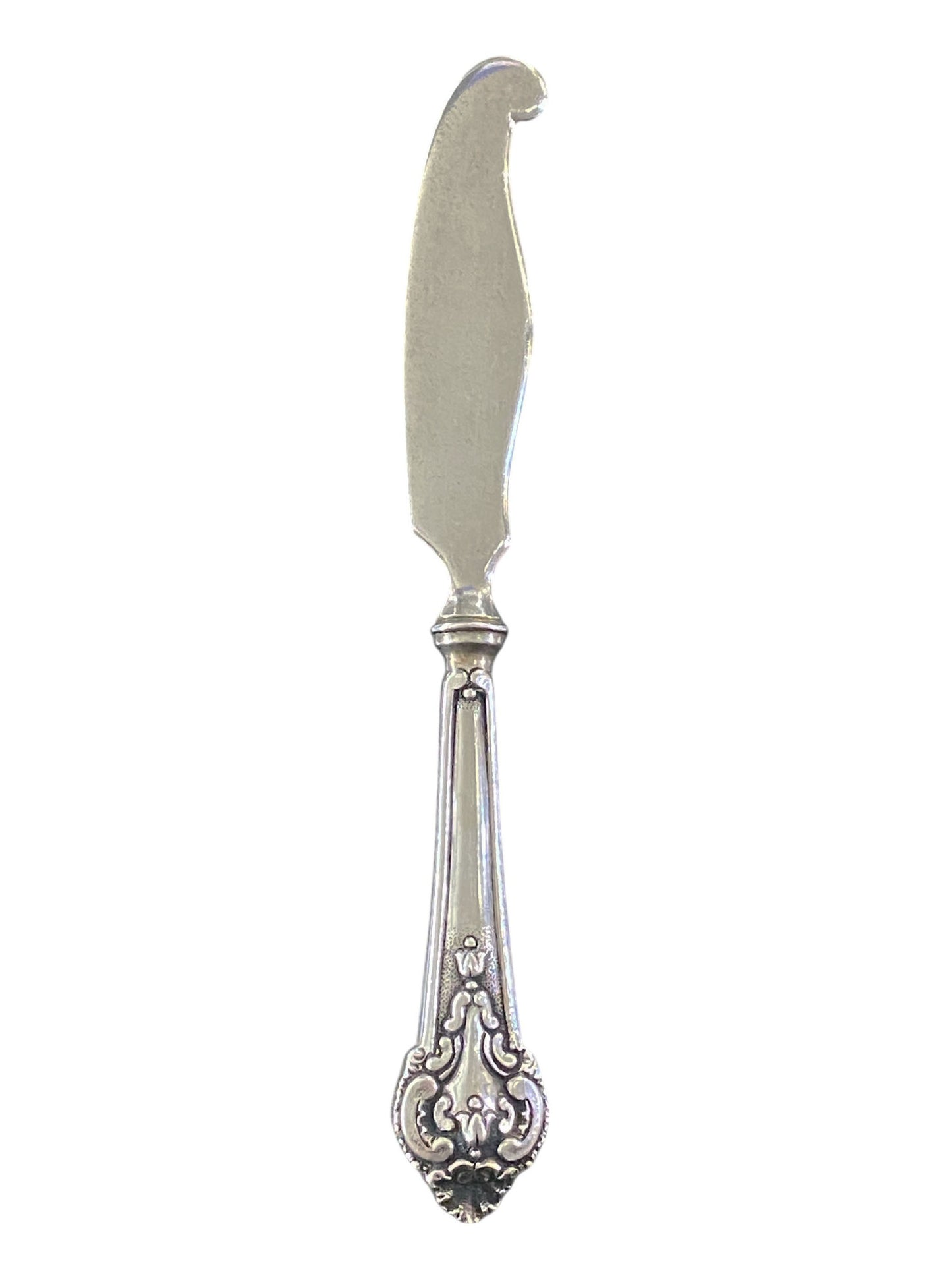 #56 Vintage Portuguese Solid Silver Baroque Style Butter/ Cheese/Pâté Spreader