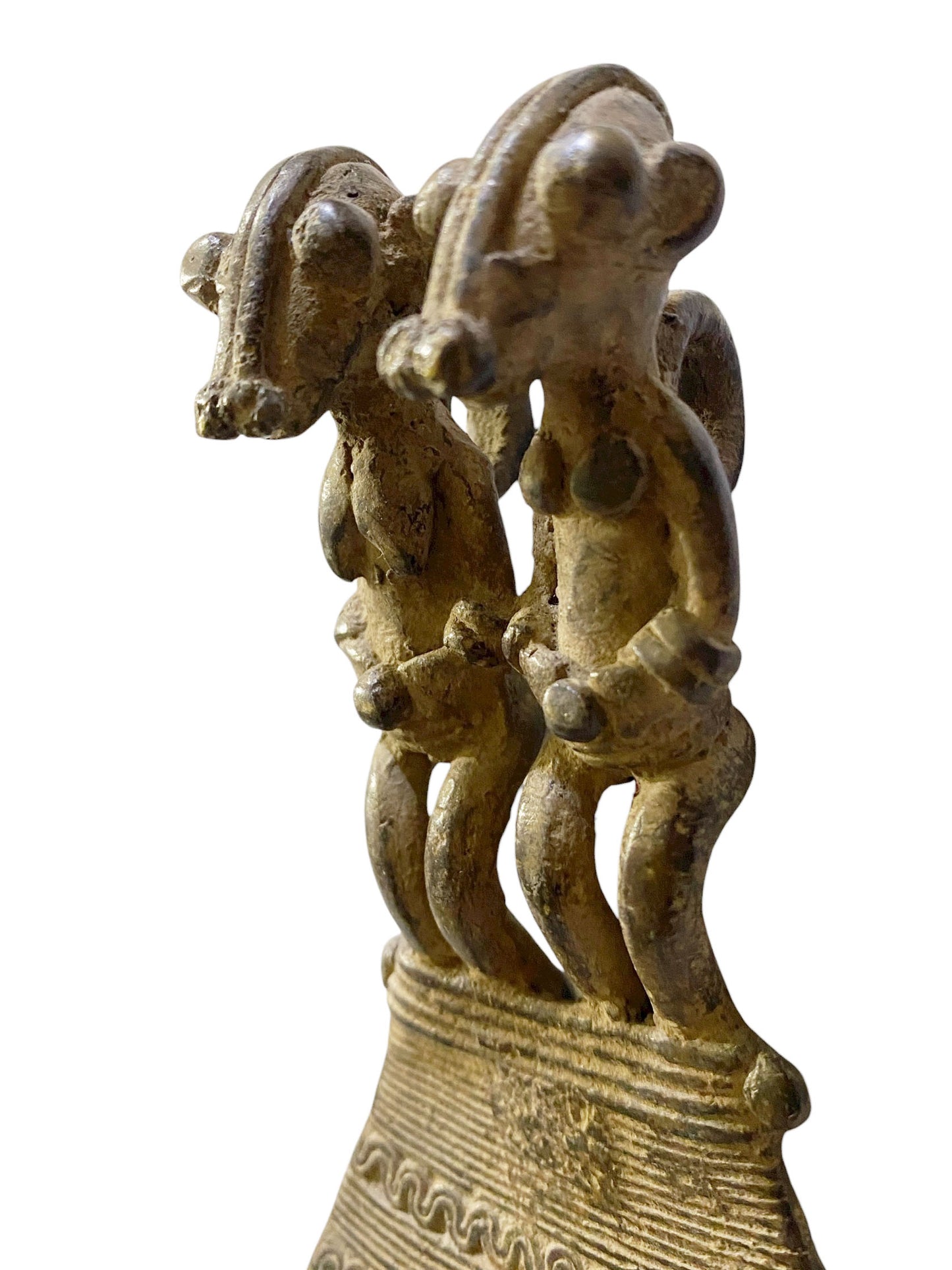 #1149 Lobi Bronze Amulet /Gold Weight Couple Pendant 5" H