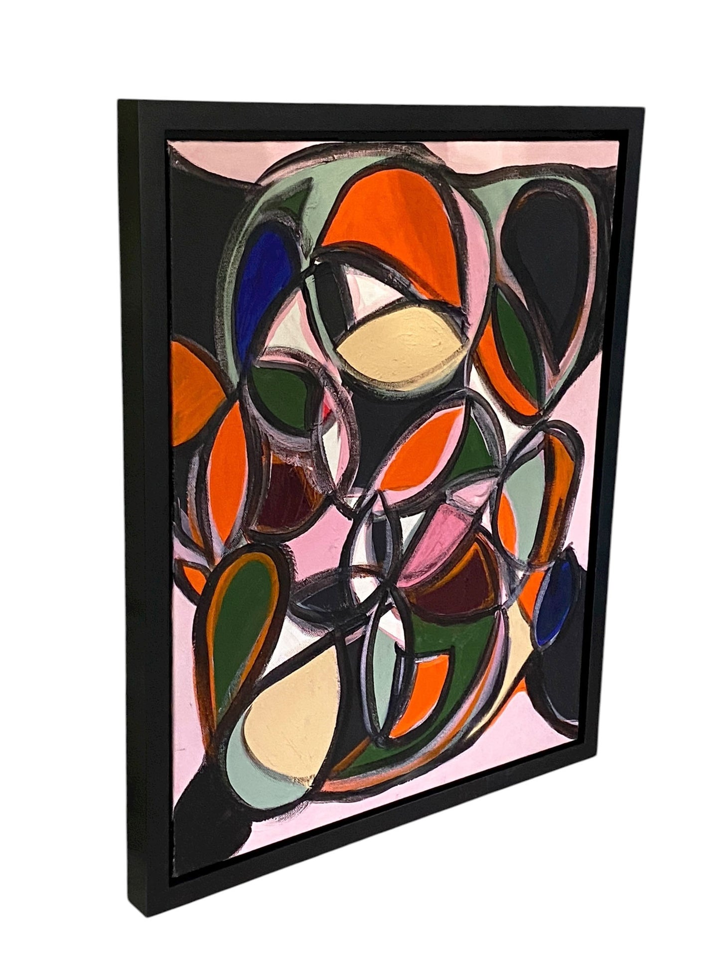 # 102 Acrylic on Canvas Abstract Signed YJR 22" H "Les Oiseaux du Paradis "