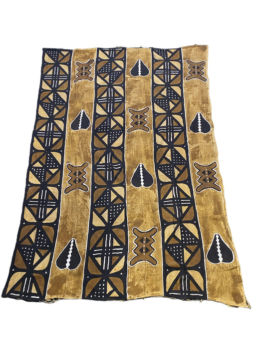 #5952 Large African Bogolan Mud Cloth Textile 88" h by 59" W