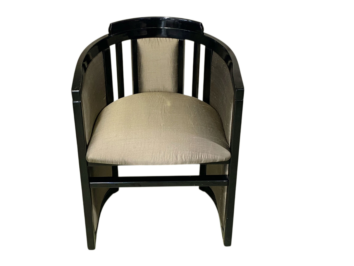 #6737 Mid Century French Art Deco Black Lacquer Wood Chair