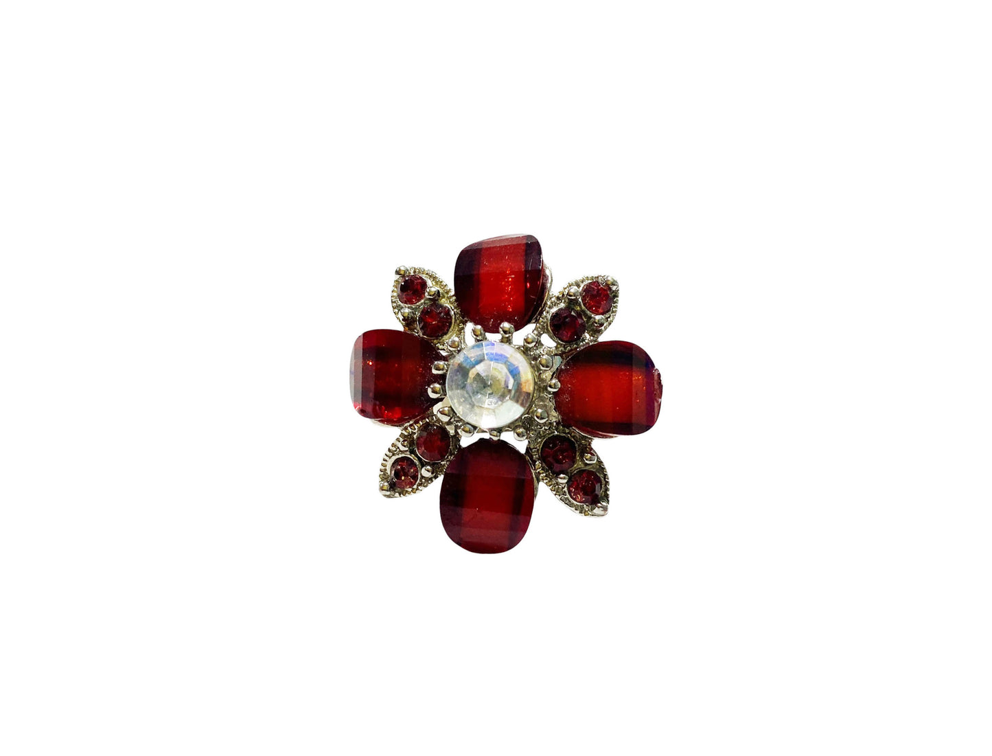 #25 Vintage Ring  W Unique Flower Shape Size 12 Resizable