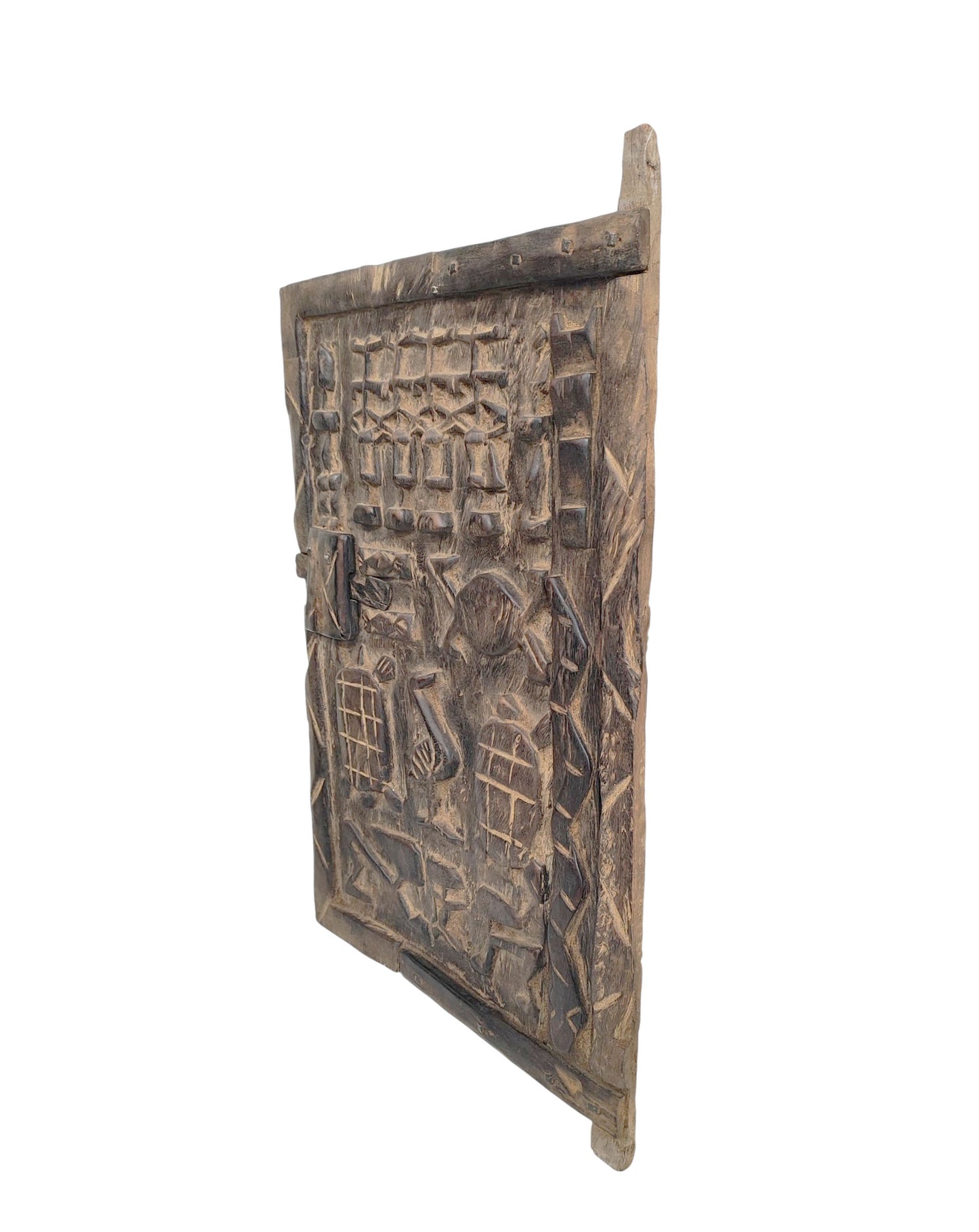 #1108 Vintage Granary Dogon  Door With turtles Mali African 25"H
