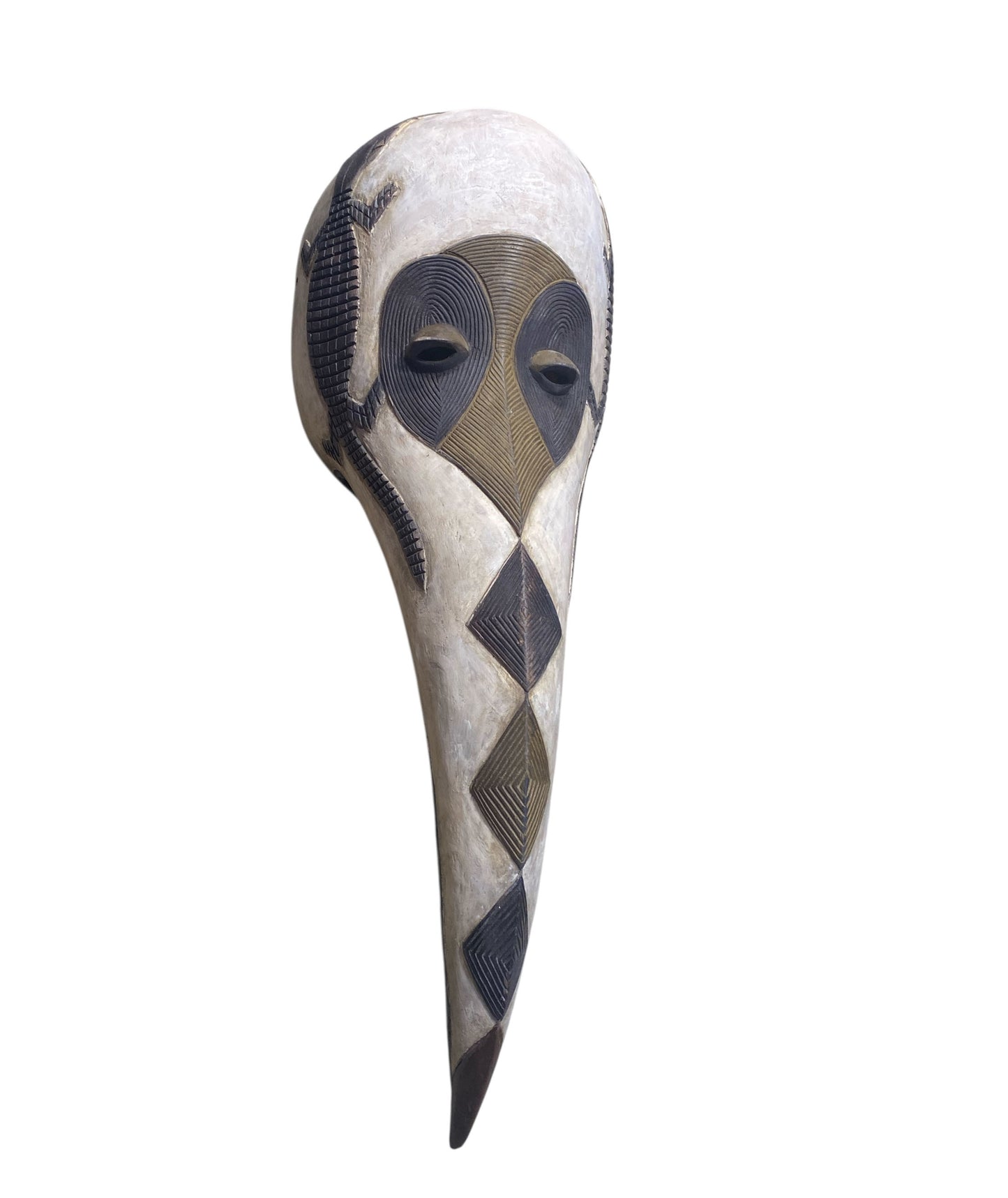 #1113 Large African  Dan Bird Mask Liberia 41" H
