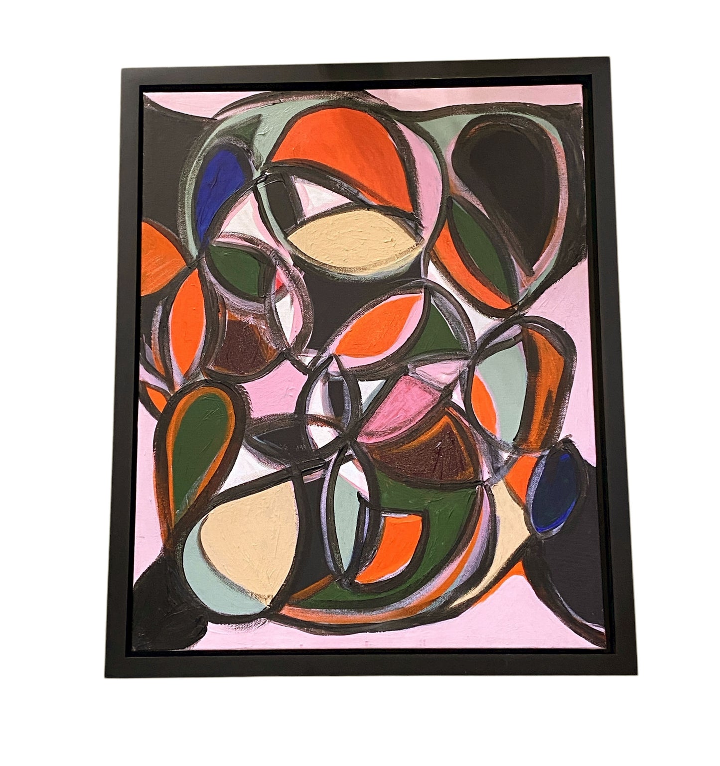 # 102 Acrylic on Canvas Abstract Signed YJR 22" H "Les Oiseaux du Paradis "