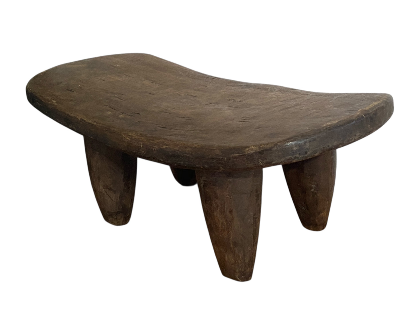 # 6666 Vintage  African Carved Wood Senufo milk Stool 15.5" W