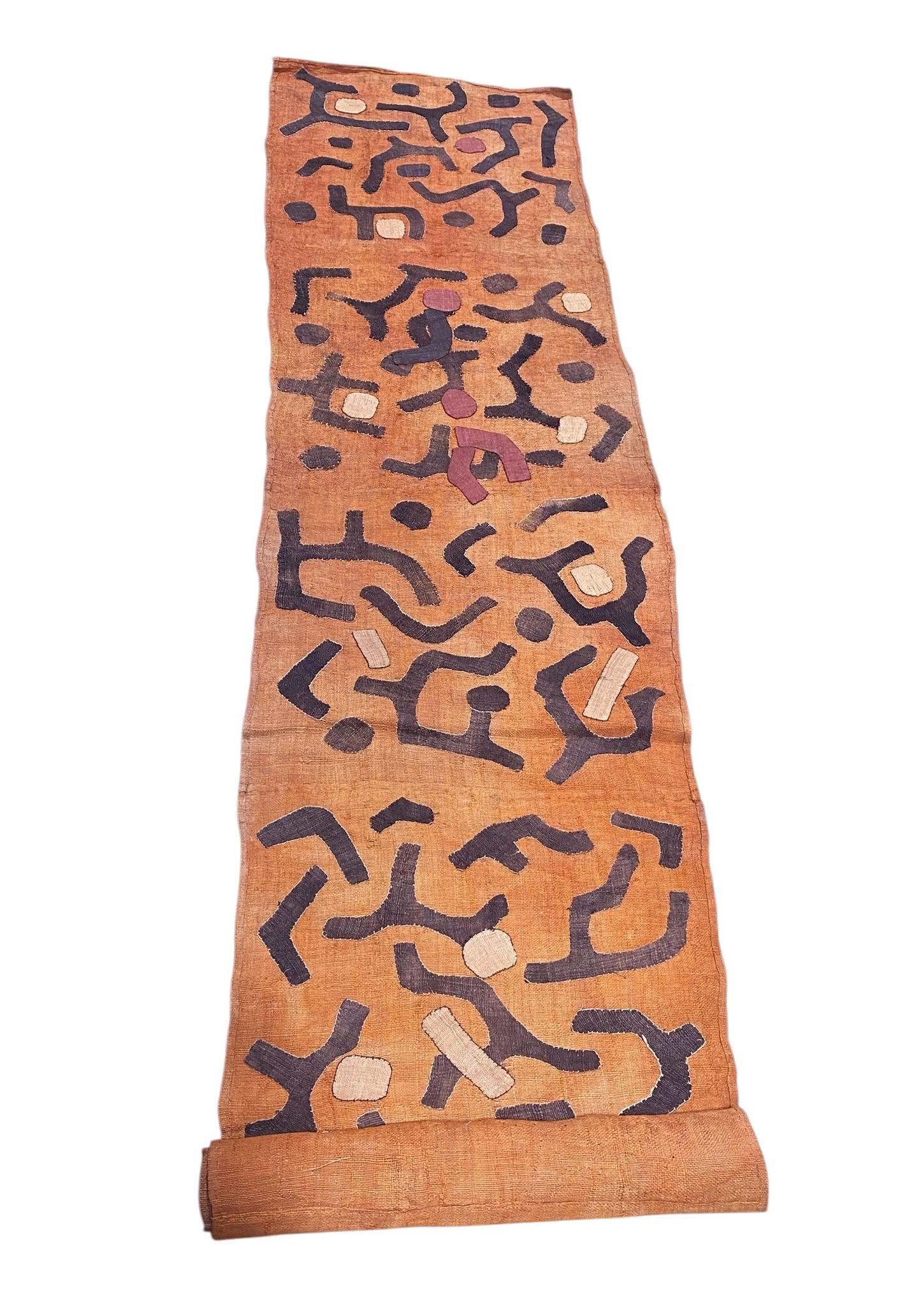 #534 Vintage  African Kuba Cloth Raffia /Textile Zaire 100"