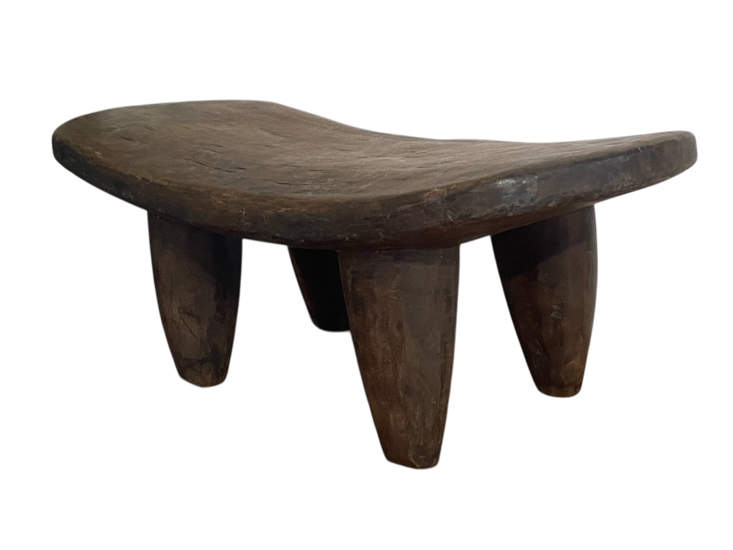 # 6666 Vintage  African Carved Wood Senufo milk Stool 15.5" W