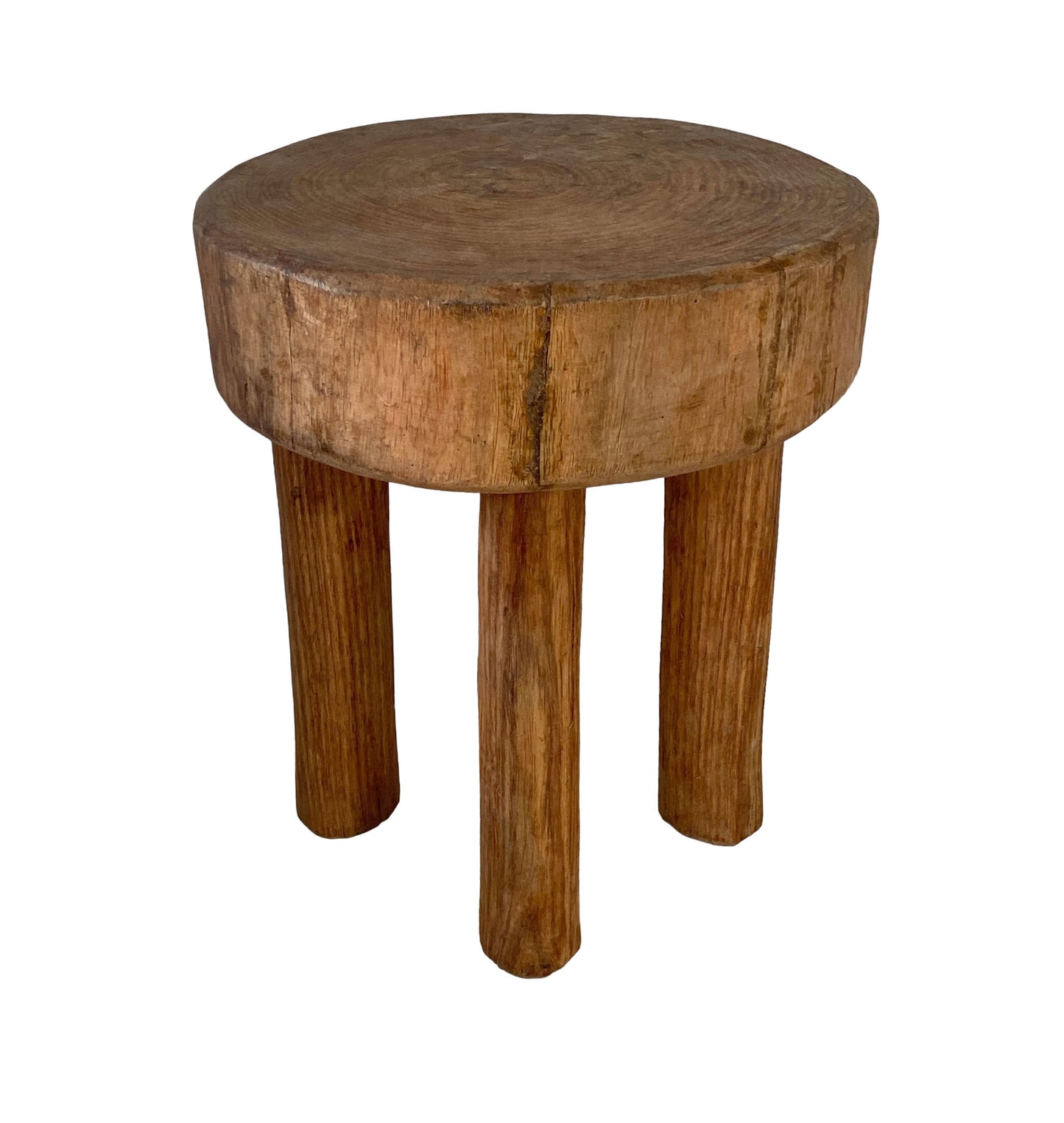 #6143 African Vintage Carved Wood Milk Stool Hehe Gogo People Tanzania 13" H