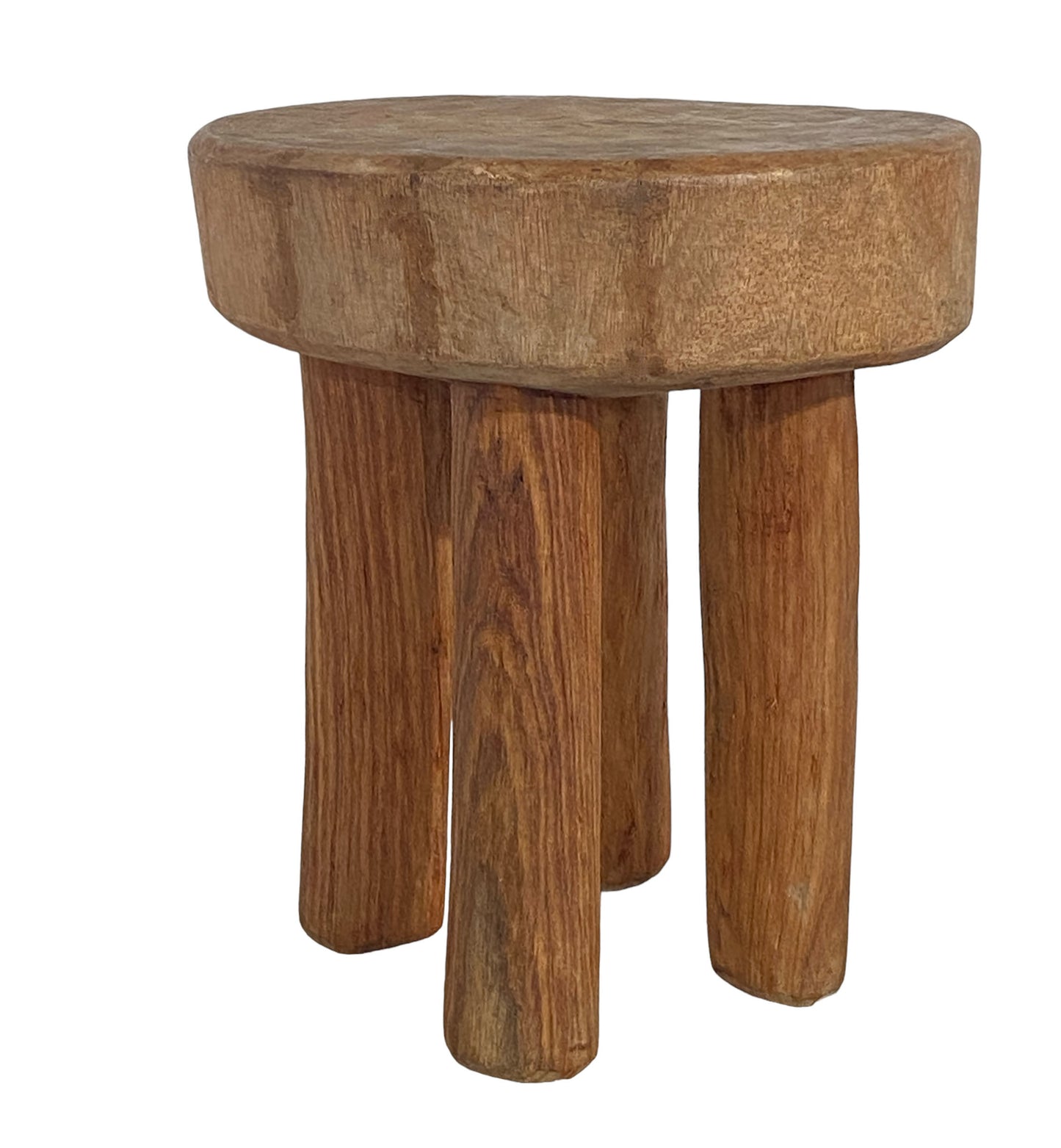 #7282 African Vintage Natural Wood Milk Stool Hehe Gogo People Tanzania 11.5" H