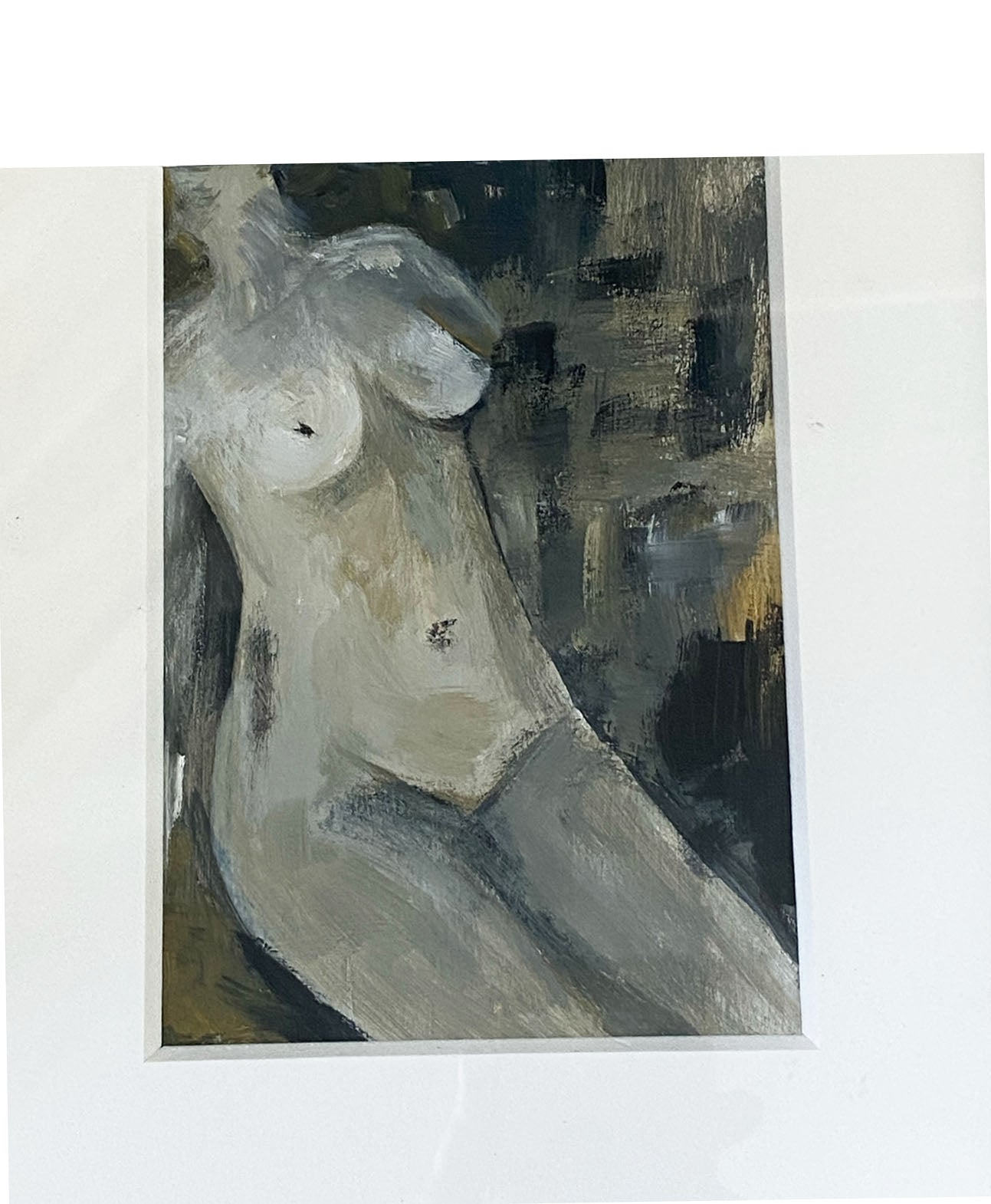 #6164 Acrylic on Board Nude Titled Gabriela By YJR 10.5" H