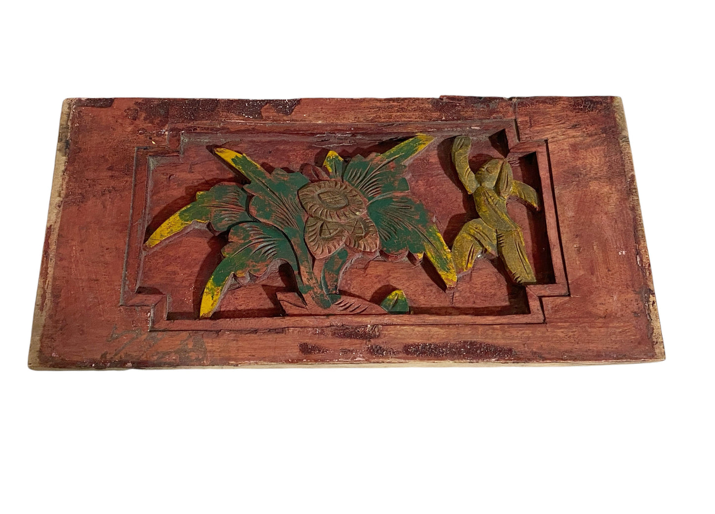 #570/68 Set of Four  Antique Chinese wall hanging Plaques Panels  /W Figures Warriors