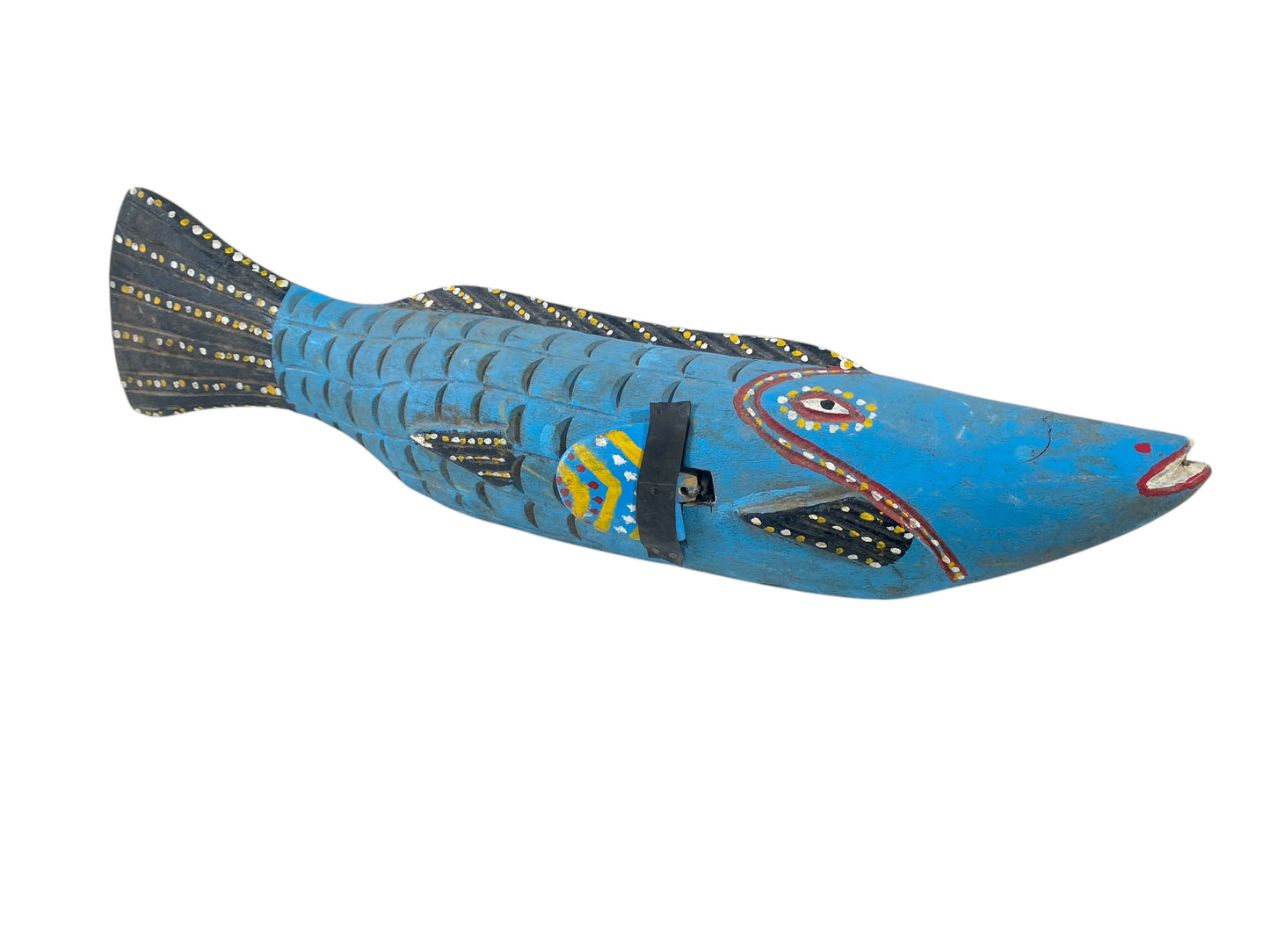 #6414 Vintage African Wooden Fish Bozo Tribe Mali 22"