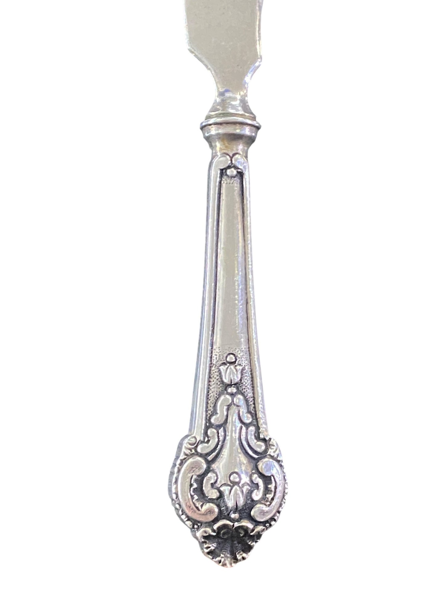 #56 Vintage Portuguese Solid Silver Baroque Style Butter/ Cheese/Pâté Spreader
