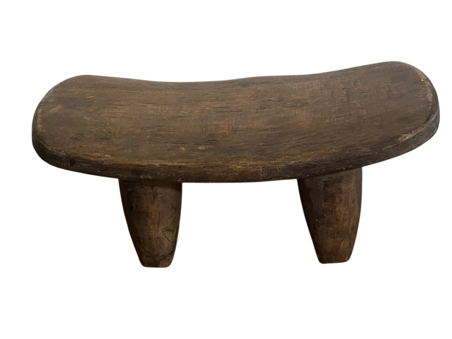 # 6666 Vintage  African Carved Wood Senufo milk Stool 15.5" W