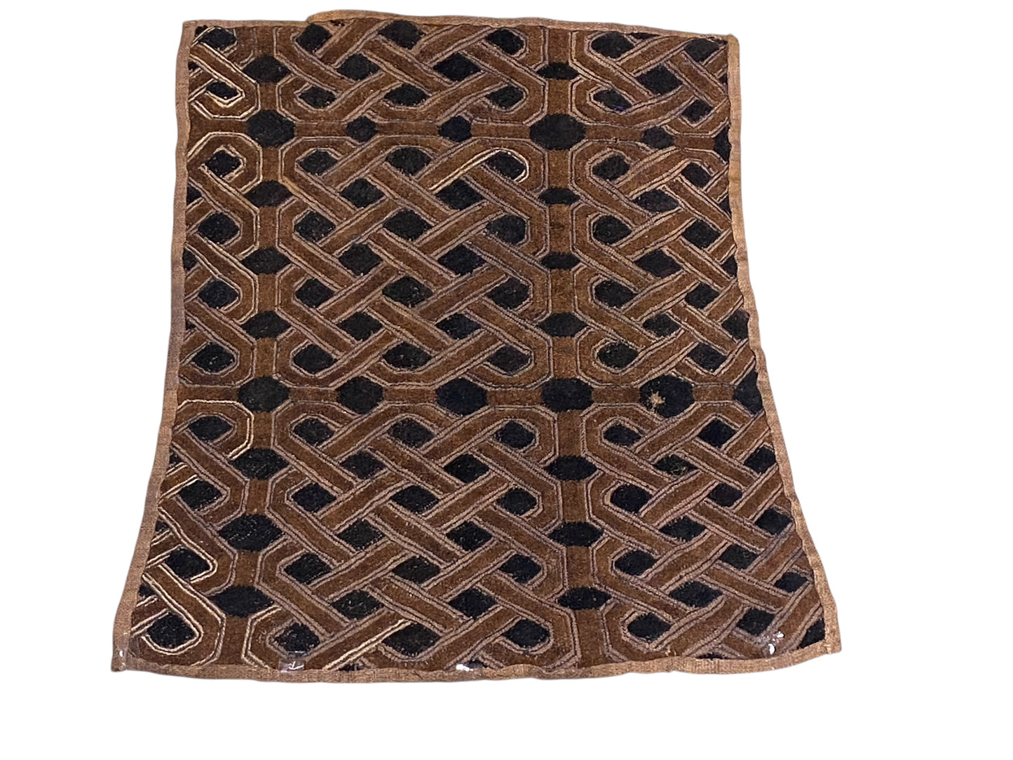 #2039 Superb African Kuba Kasai Velvet Raffia Textile Zaire 24.5 by 18.5"