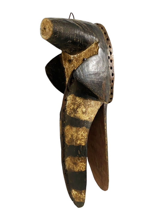 #578 Large Old Dan-Bete Gre Bird  War Mask Ivory Coast 27"H