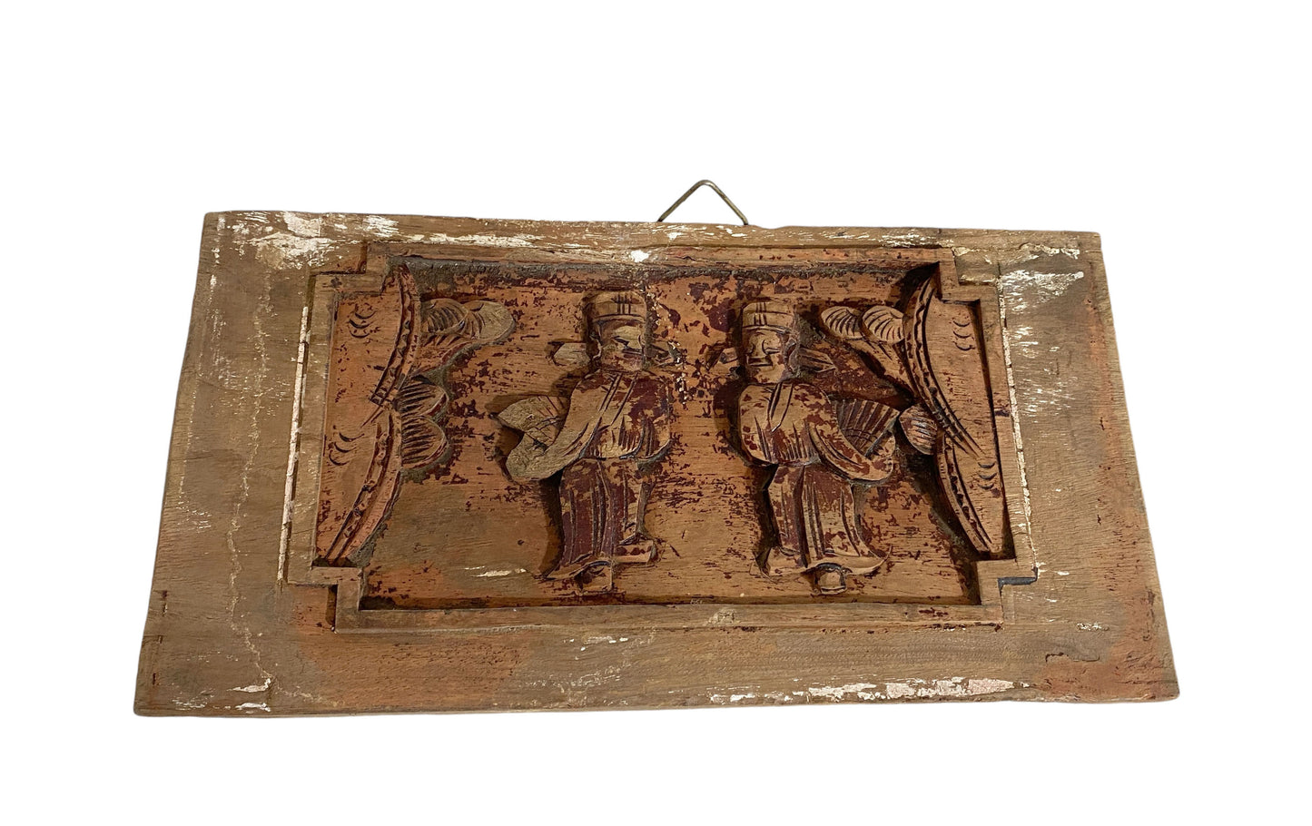 #570/68 Set of Four  Antique Chinese wall hanging Plaques Panels  /W Figures Warriors