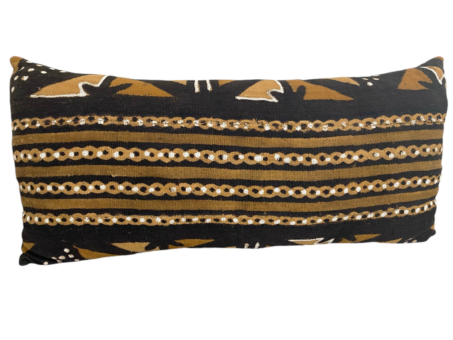 #6207 Superb Vintage  African Mud Cloth large  Long Pillow 28" W