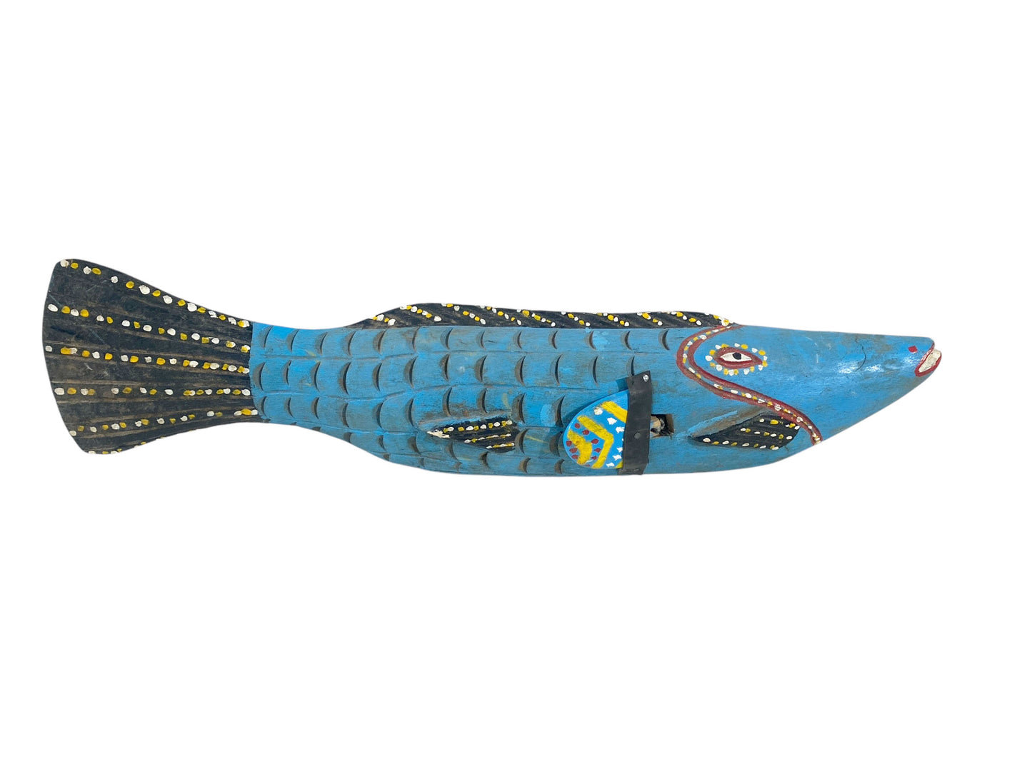 #6414 Vintage African Wooden Fish Bozo Tribe Mali 22"