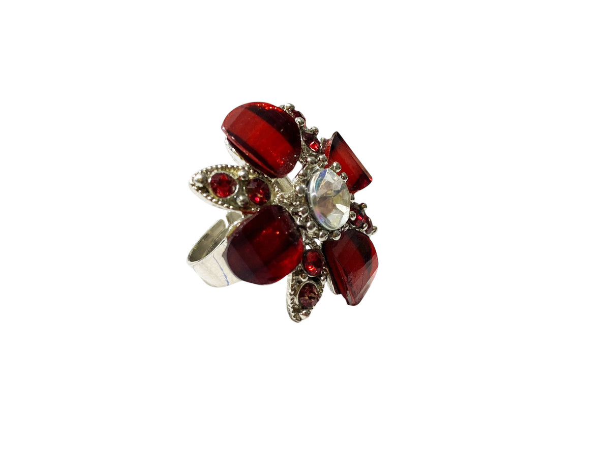 #25 Vintage Ring  W Unique Flower Shape Size 12 Resizable