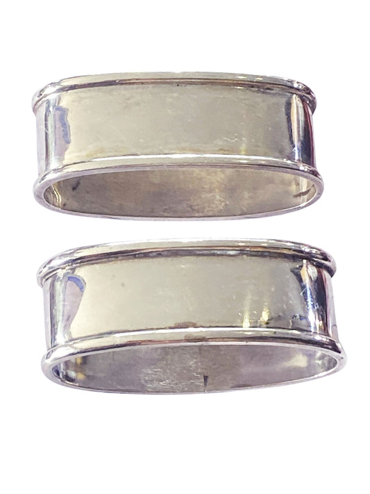 #396 Antique Silver Napkins Rings  Holders - a Pair
