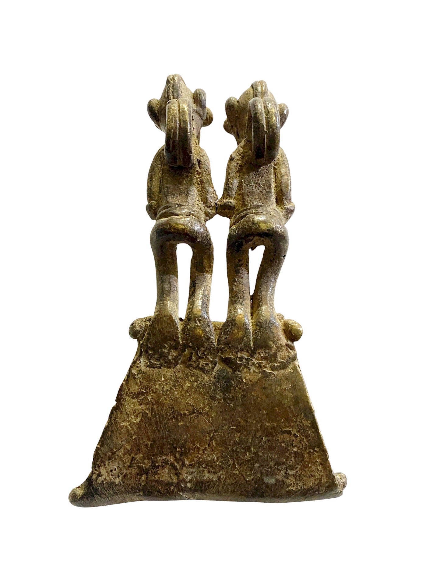 #1149 Lobi Bronze Amulet /Gold Weight Couple Pendant 5" H