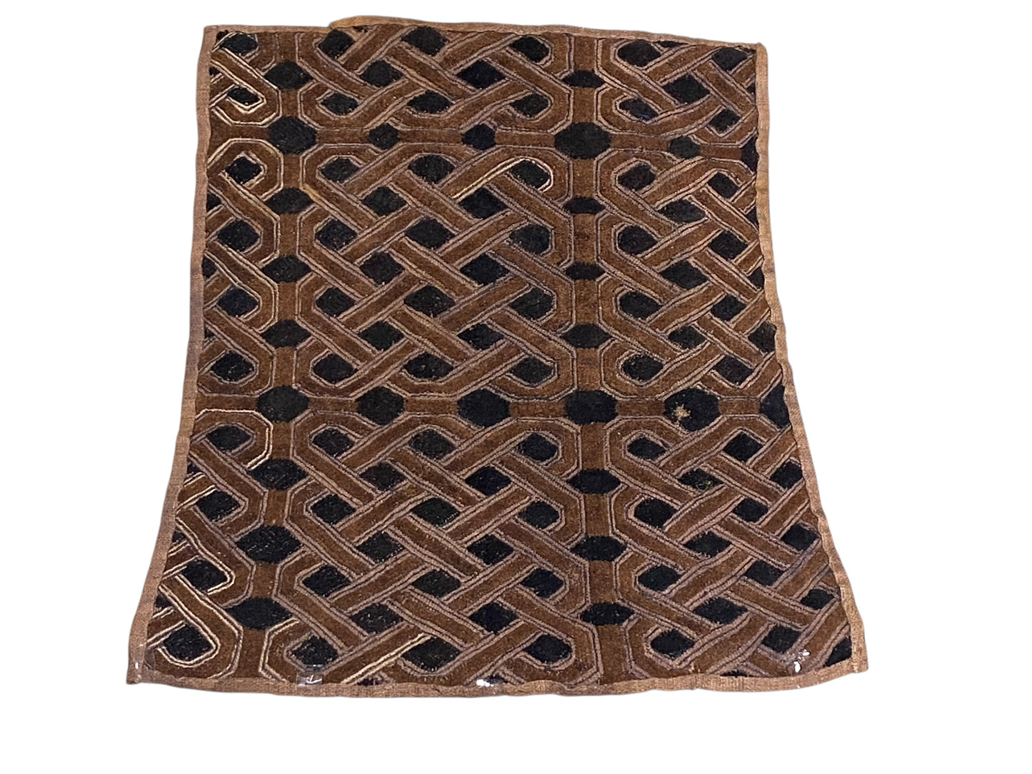 #2039 Superb African Kuba Kasai Velvet Raffia Textile Zaire 24.5 by 18.5"