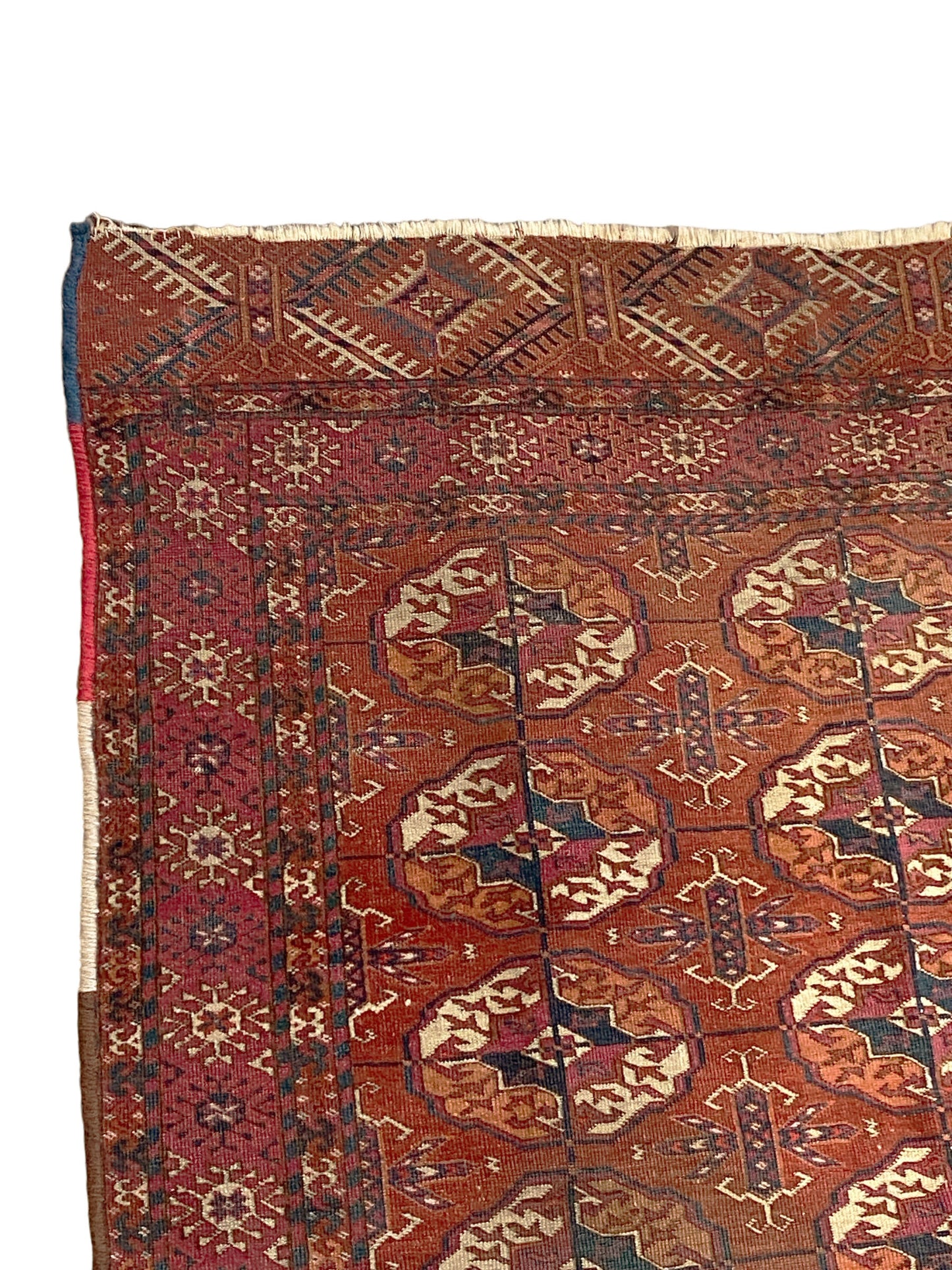 #5893 Antique circa 1900 Fine Tribal Turkmen Tekke  Wool Rug 47"