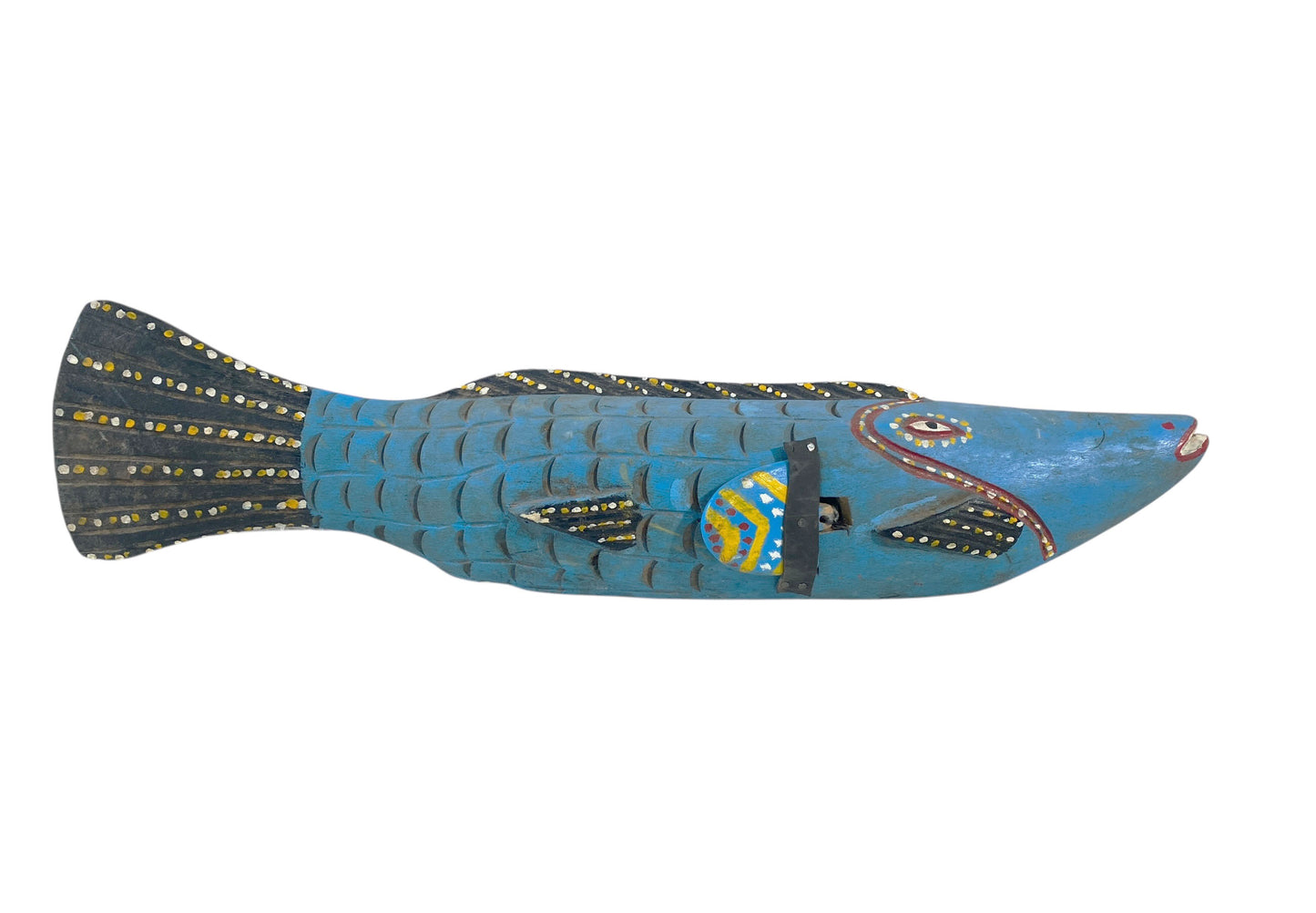 #6414 Vintage African Wooden Fish Bozo Tribe Mali 22"