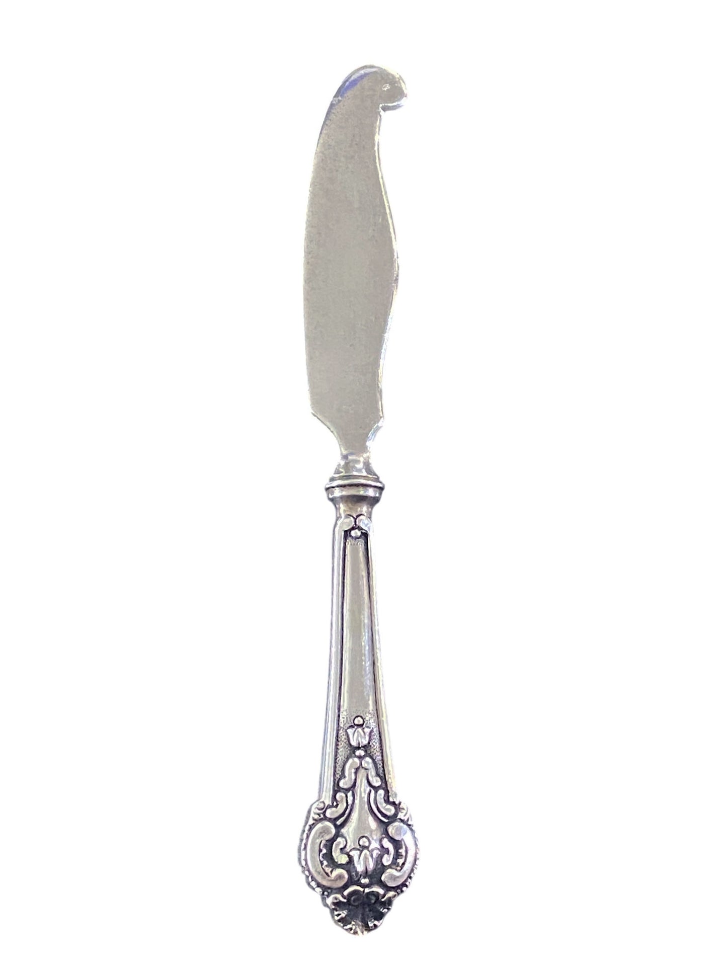 #56 Vintage Portuguese Solid Silver Baroque Style Butter/ Cheese/Pâté Spreader