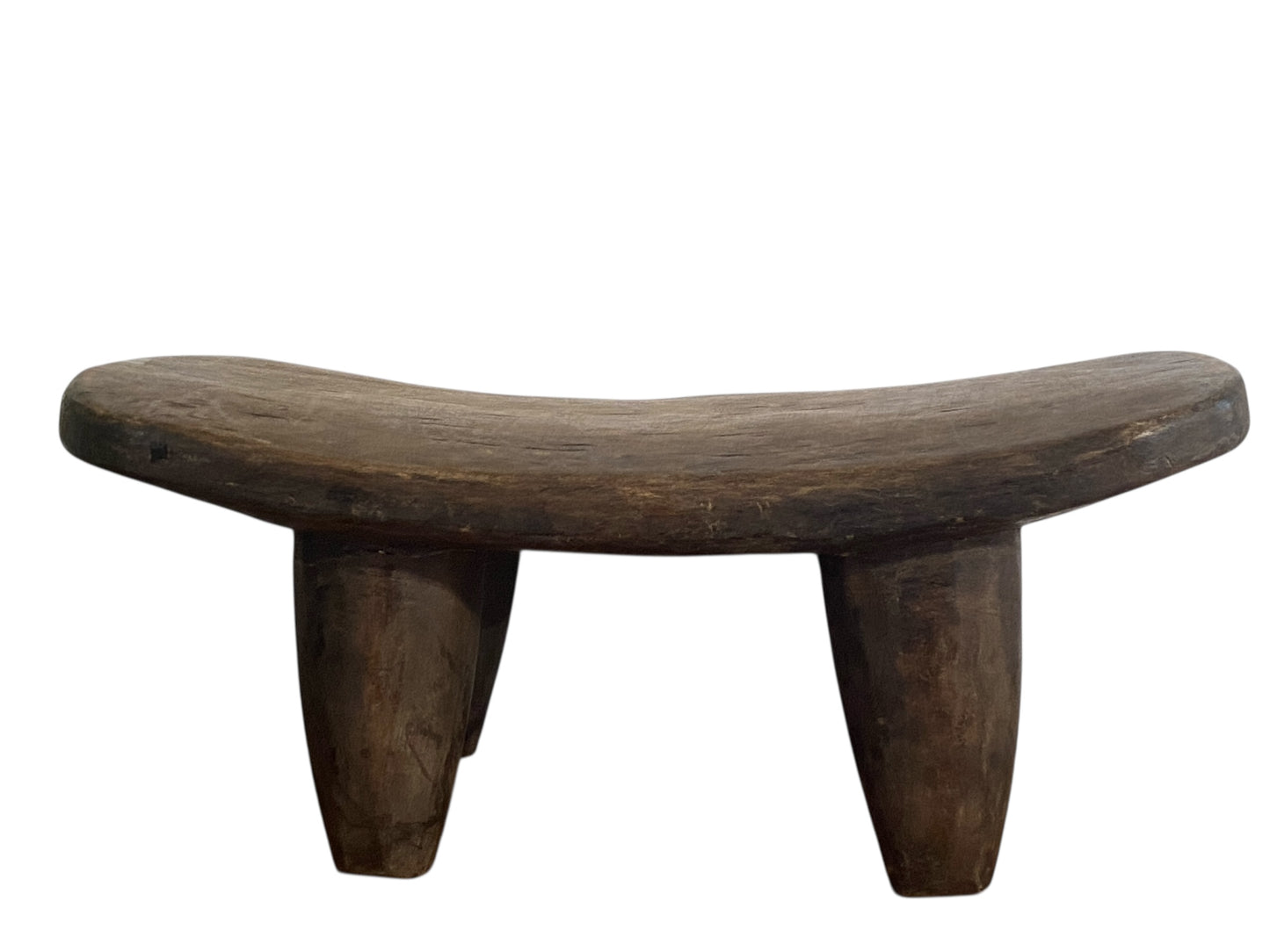 # 6666 Vintage  African Carved Wood Senufo milk Stool 15.5" W