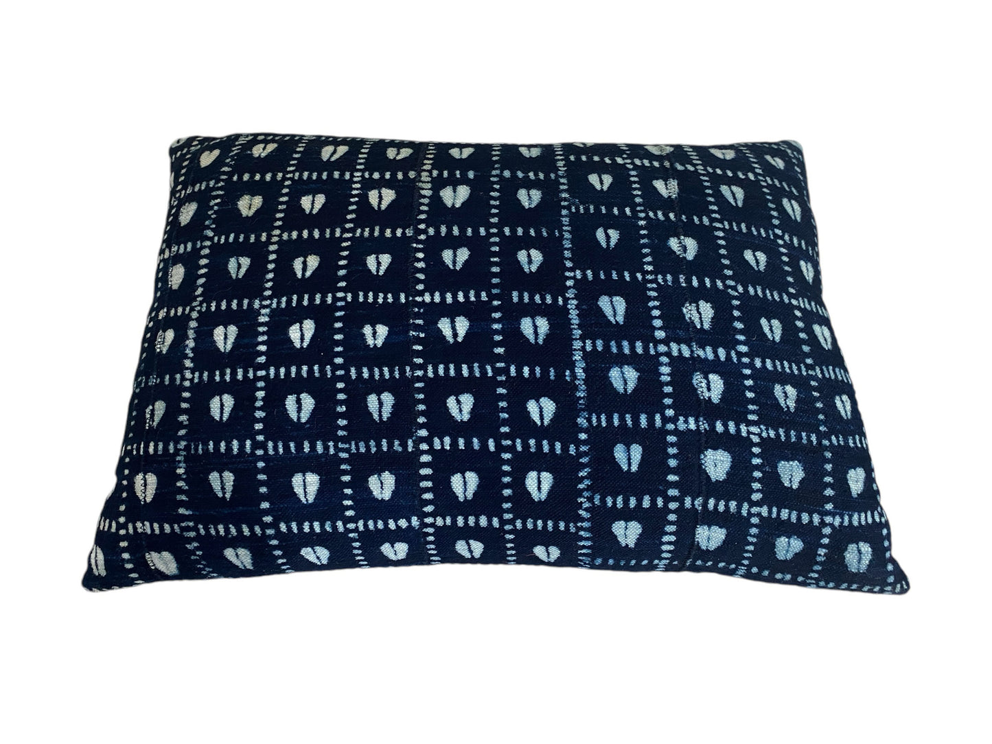 #683 African Custom Made Indigo  cloth Pillow 19" w by 13" H