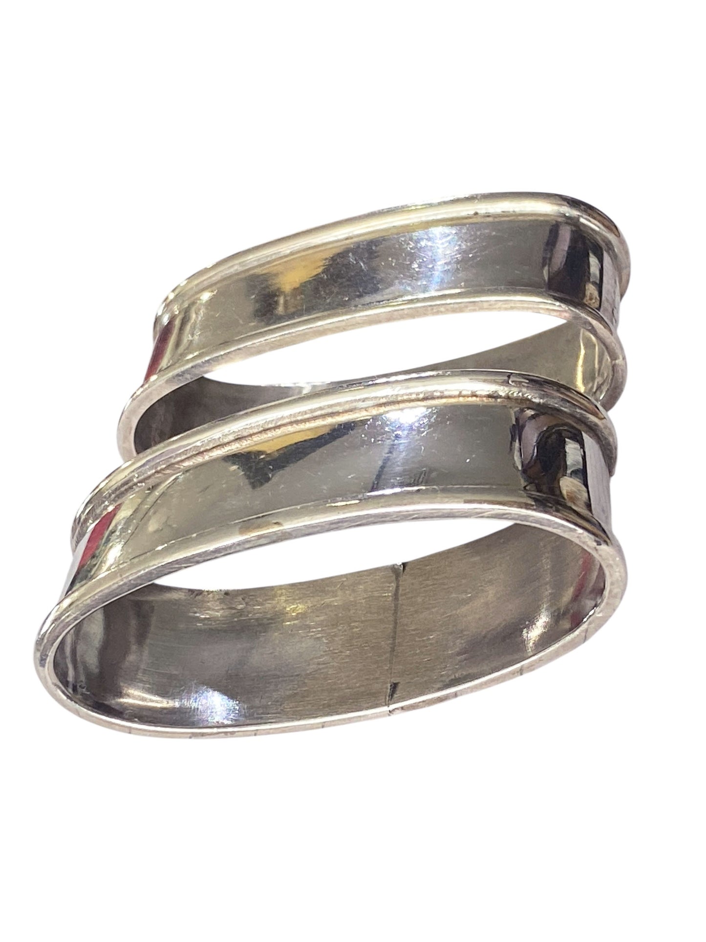 #396 Antique Silver Napkins Rings  Holders - a Pair