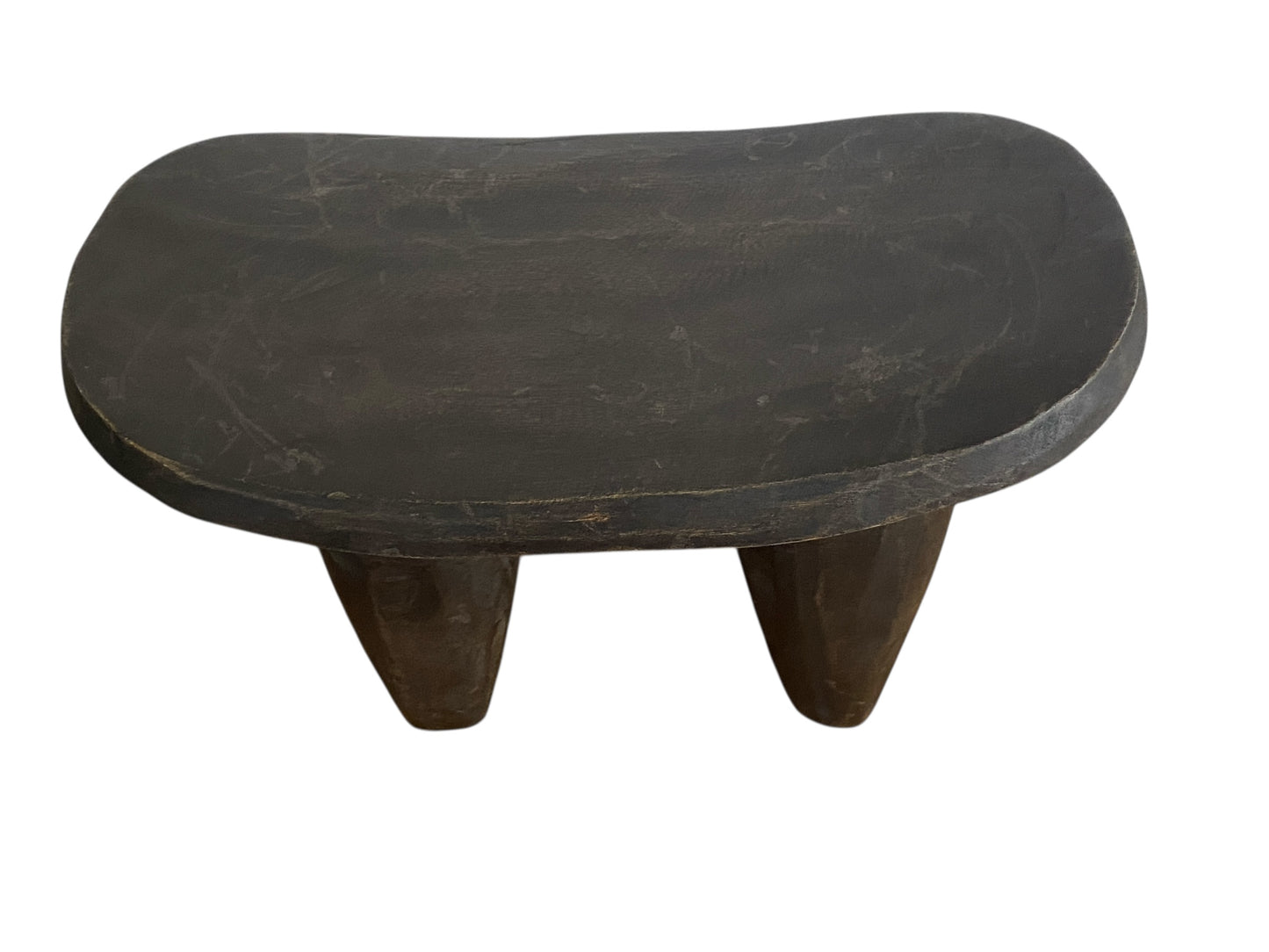 # 4117 Vintage  African Carved Wood Senufo milk Stool 14" W