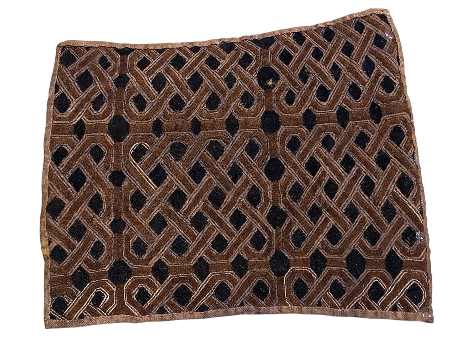 #2039 Superb African Kuba Kasai Velvet Raffia Textile Zaire 24.5 by 18.5"