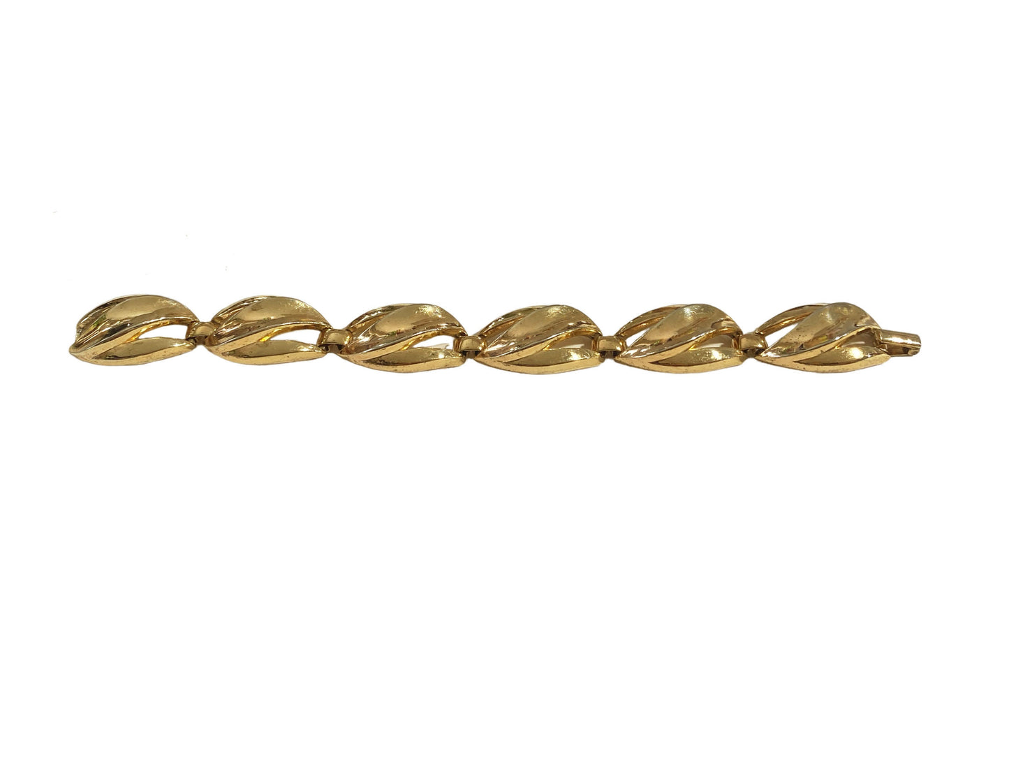 #5897  Vintage Chunky  Trifari  Pat. Pend Golden Bracelet