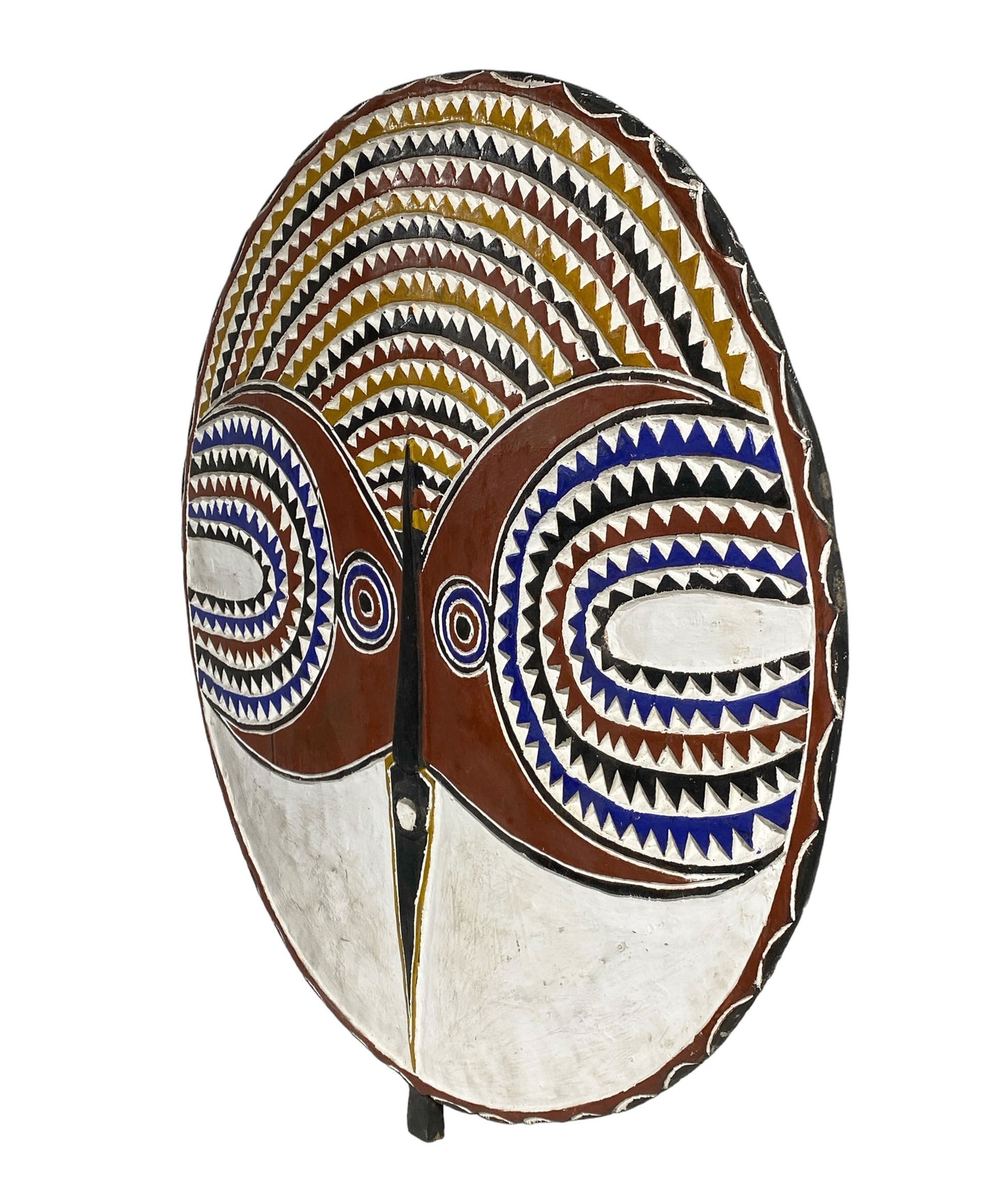 #3594 Lg African Baule Tribe Moon Mask Ivory Coast 33.75" H by 31" W