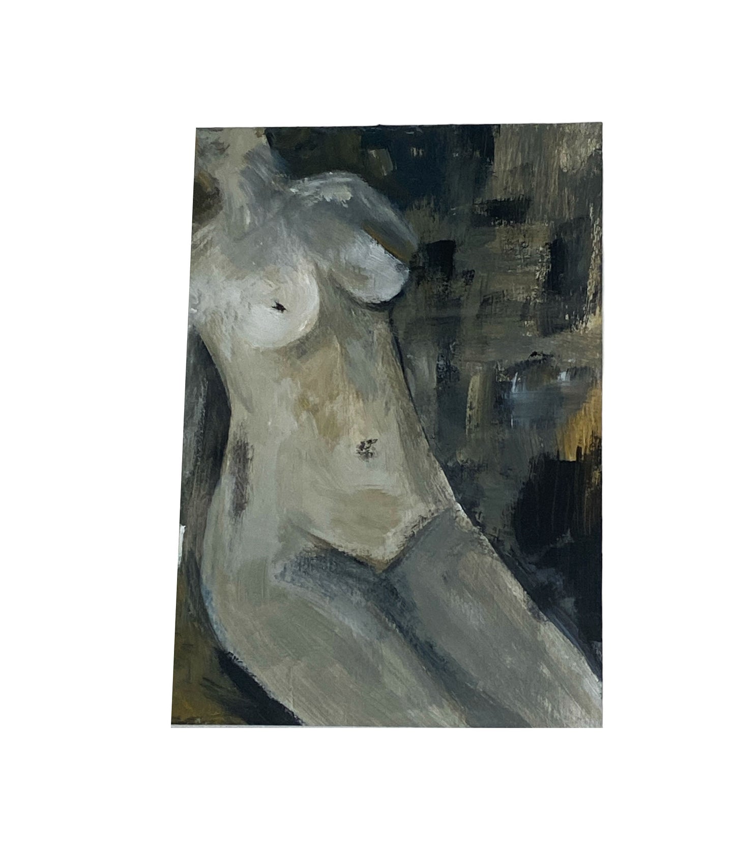 #6164 Acrylic on Board Nude Titled Gabriela By YJR 10.5" H