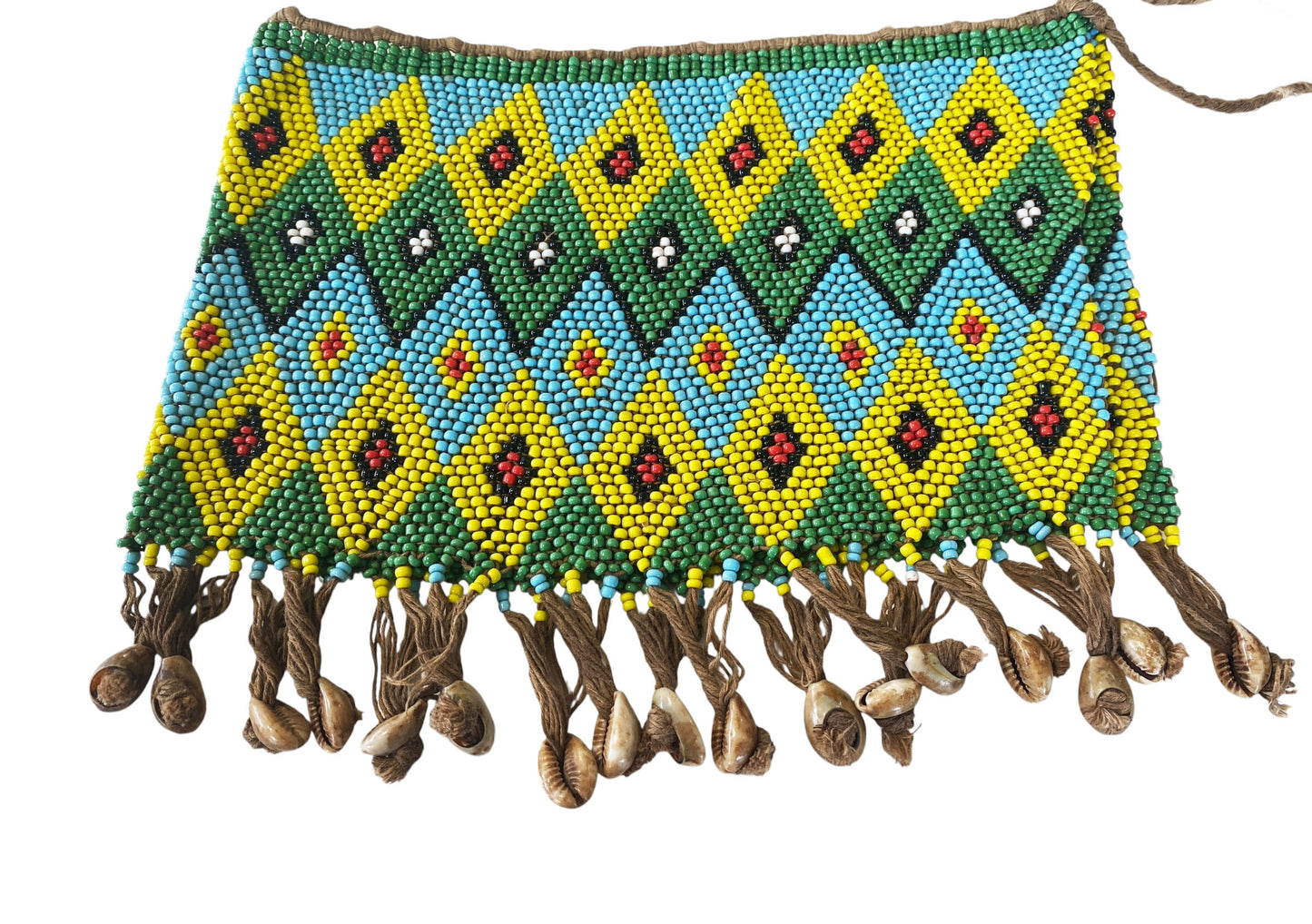 #67 Vintage Ceremonial Skirt Kirdi Beaded Cache Sex Pikuran Cameroon 18" w