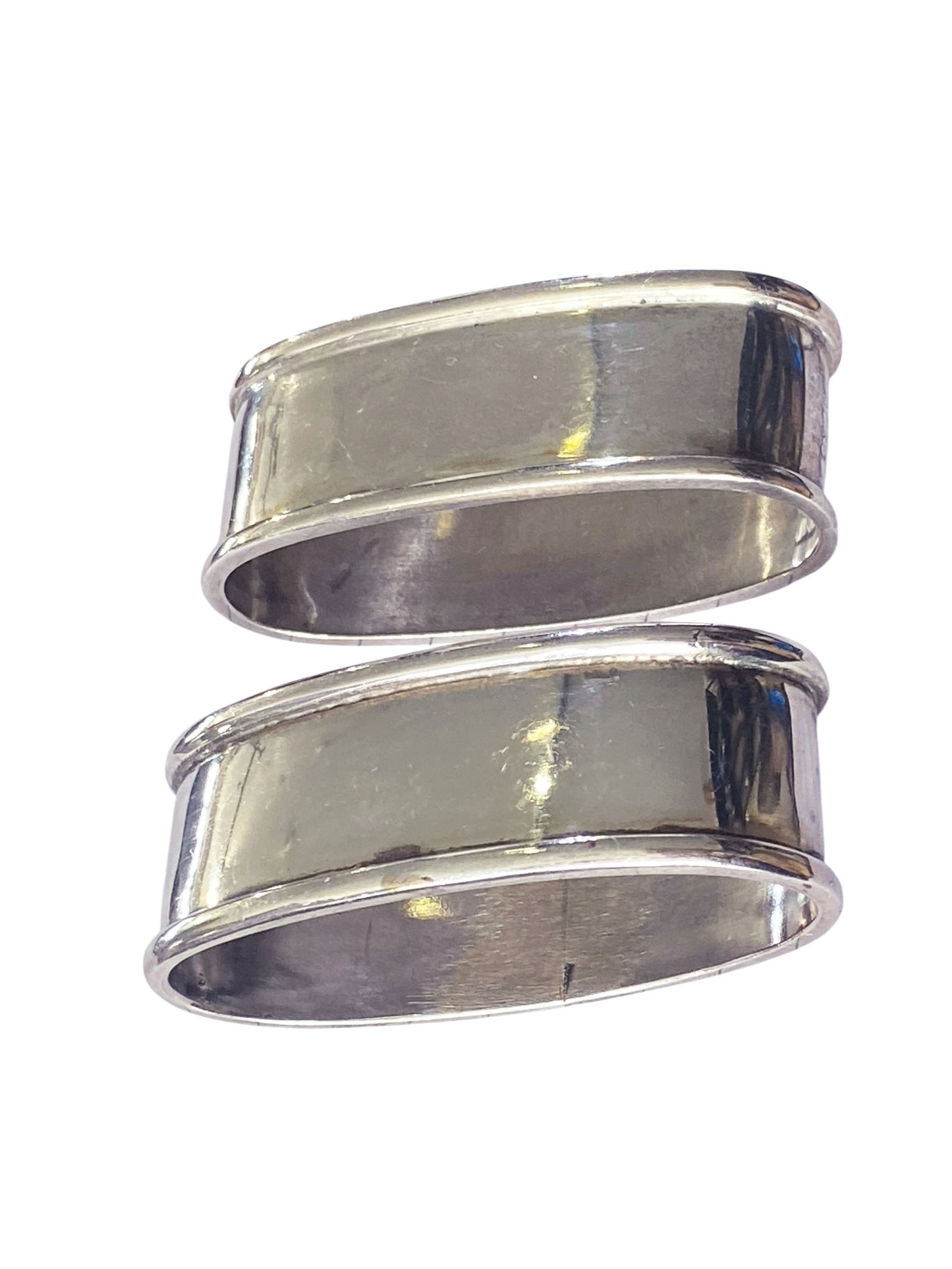 #396 Antique Silver Napkins Rings  Holders - a Pair