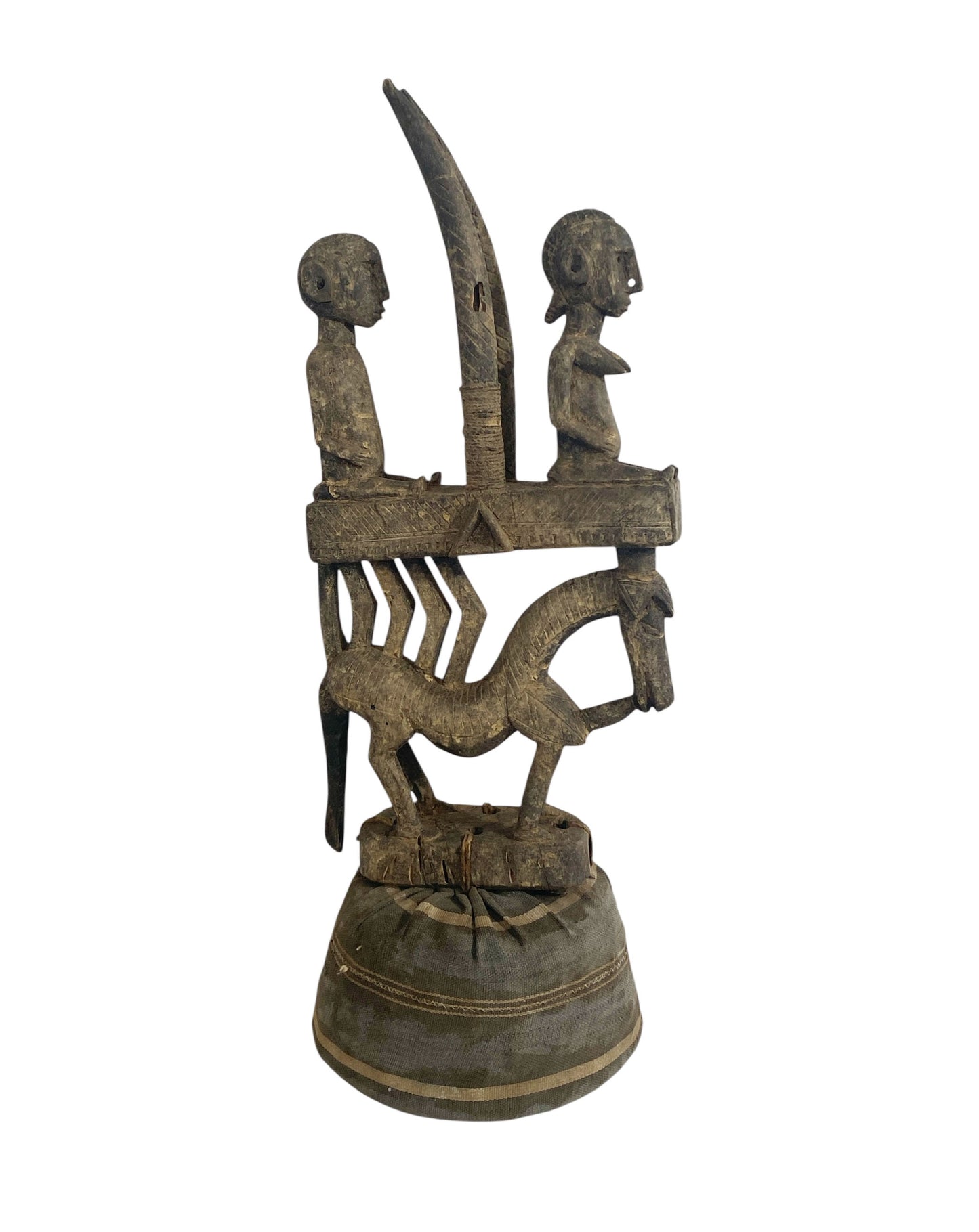 # 1125/60 Old  Rare Bambara Chiwara wood Sculpture/headdress 23"H Mali