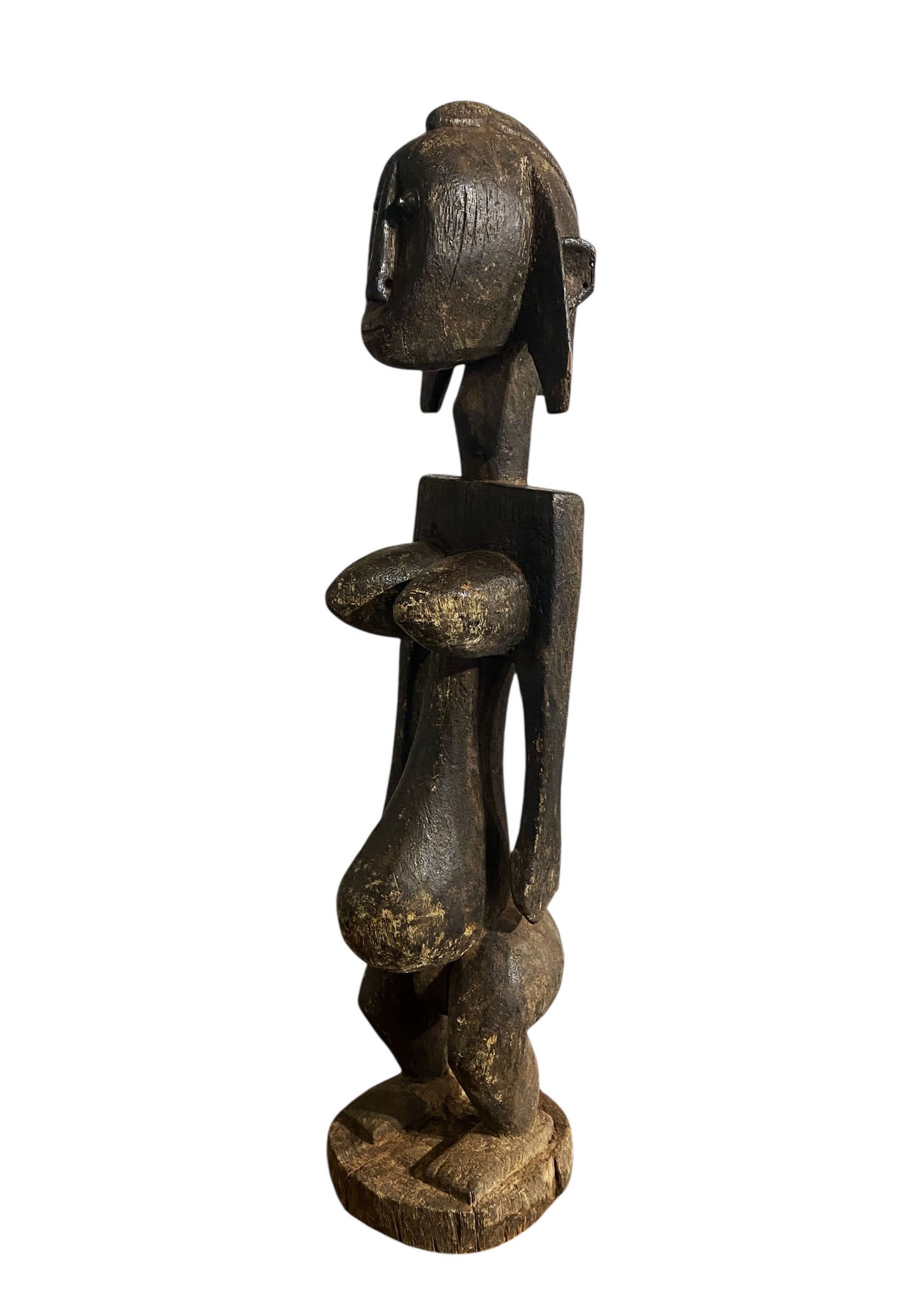 #1176  Vintage African Primitive Maternity Statue Bambara Bamana Mali - 26"h