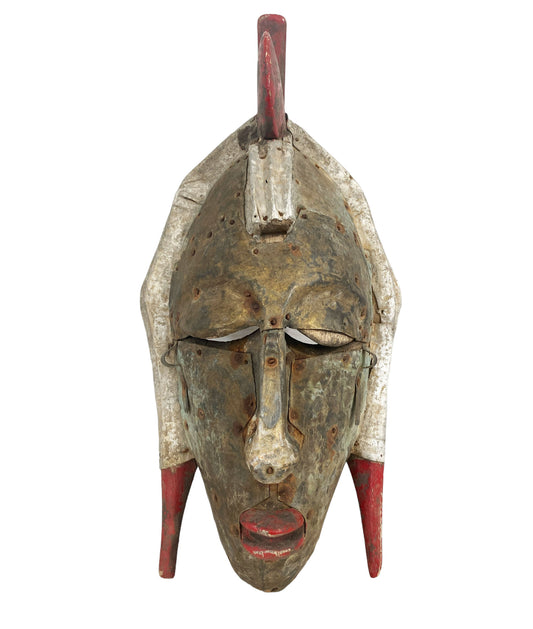 #6182 Old Ivory Coast Kolangoo Tribe Mask 17" H