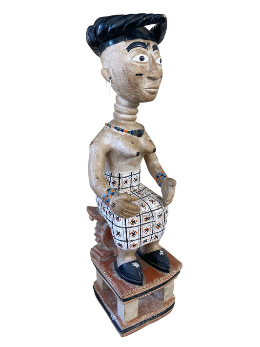 #2243 Superb Museum quality Old / Rare Female Figure Ashanti Ghana 28" H